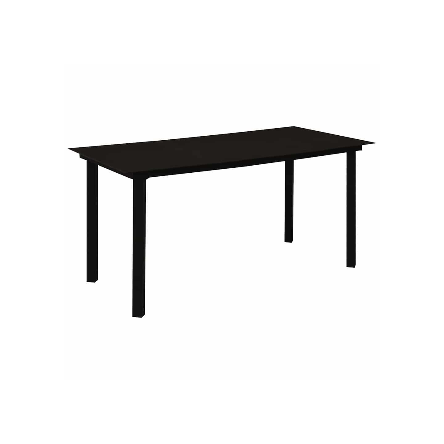 Table à dîner de jardin Noir 150x80x74 cm Acier et verre