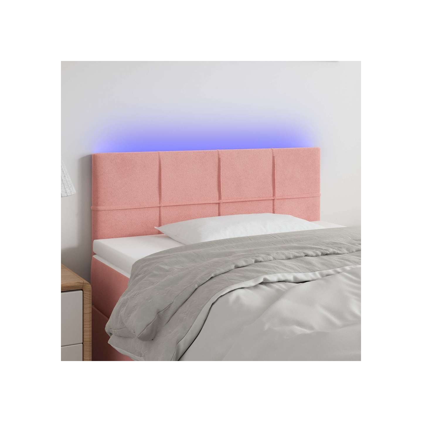 Tête de lit à LED Rose 100x5x78/88 cm Velours