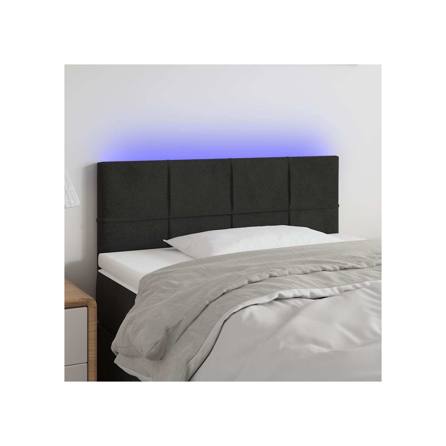 Tête de lit à LED Noir 90x5x78/88 cm Velours