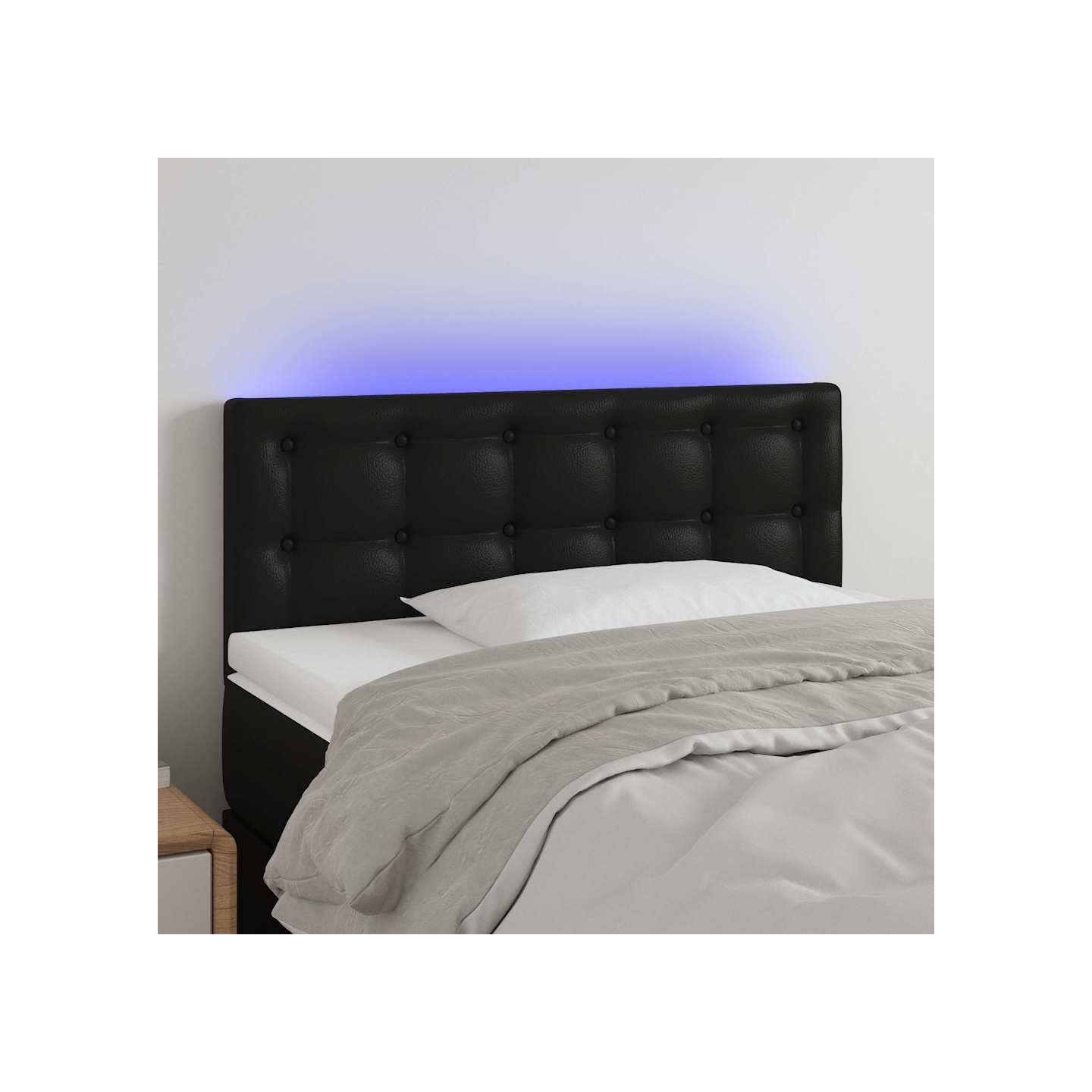 Tête de lit à LED Noir 90x5x78/88 cm Similicuir