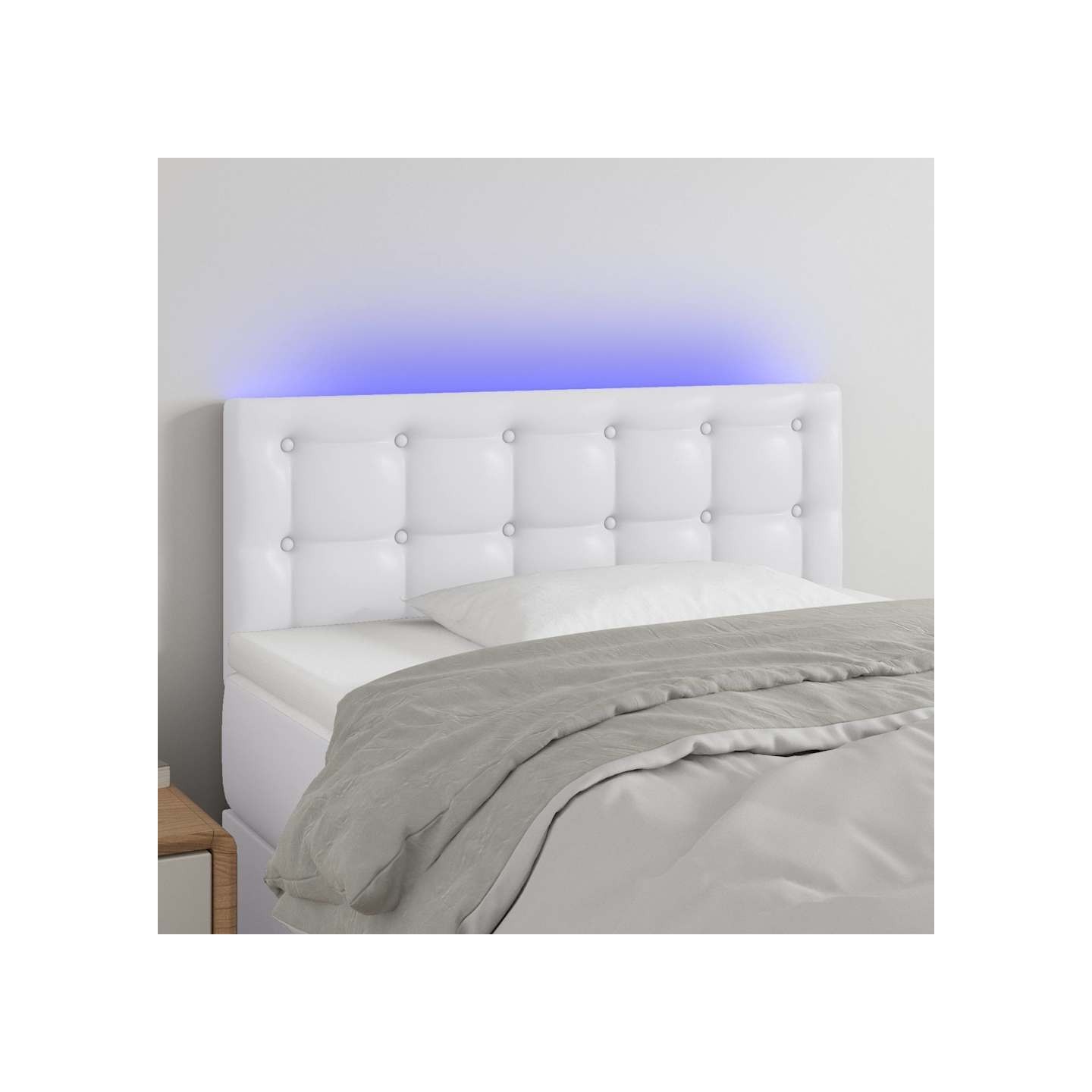 Tête de lit à LED Blanc 80x5x78/88 cm Similicuir