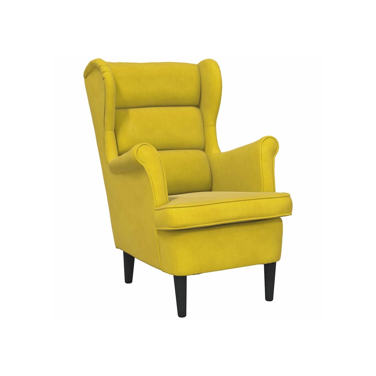 Fauteuil jaune moutarde velours