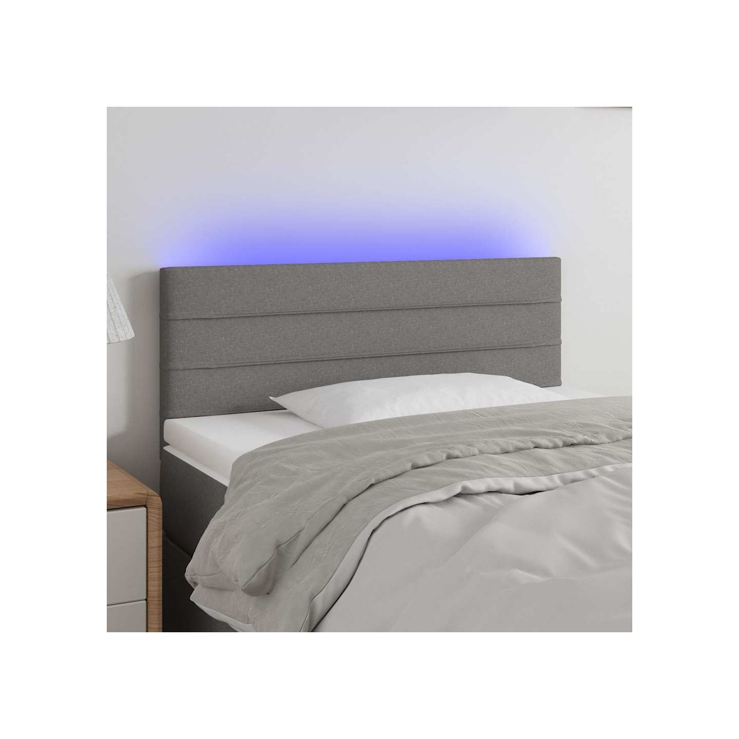 Tête de lit à LED Gris foncé 90x5x78/88 cm Tissu