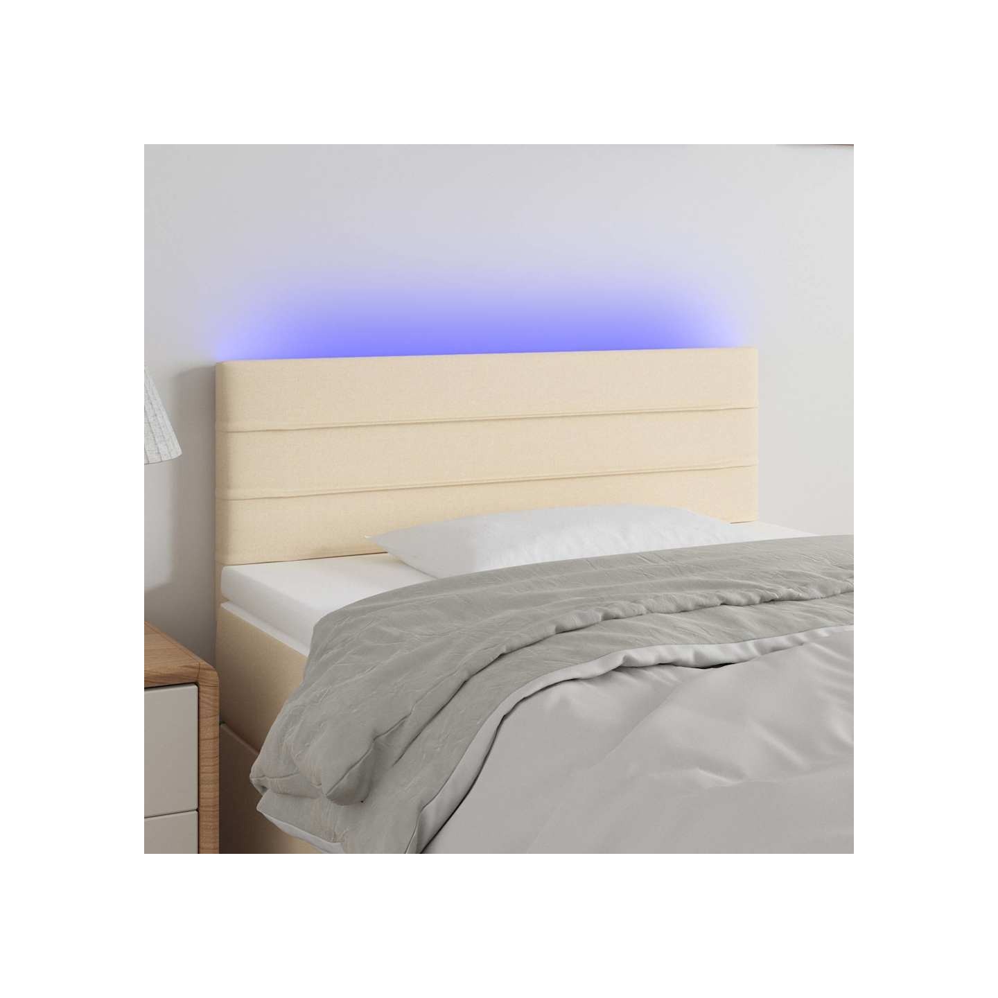 Tête de lit à LED Crème 80x5x78/88 cm Tissu