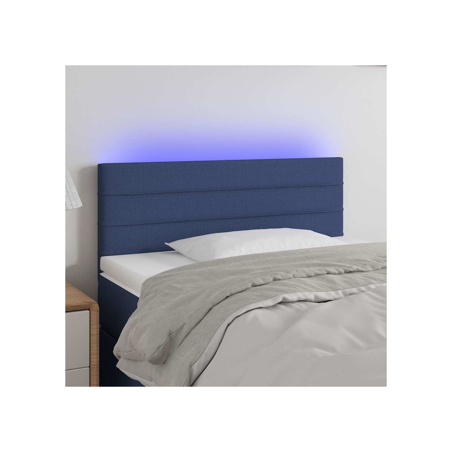 Tête de lit à LED Bleu 90x5x78/88 cm Tissu
