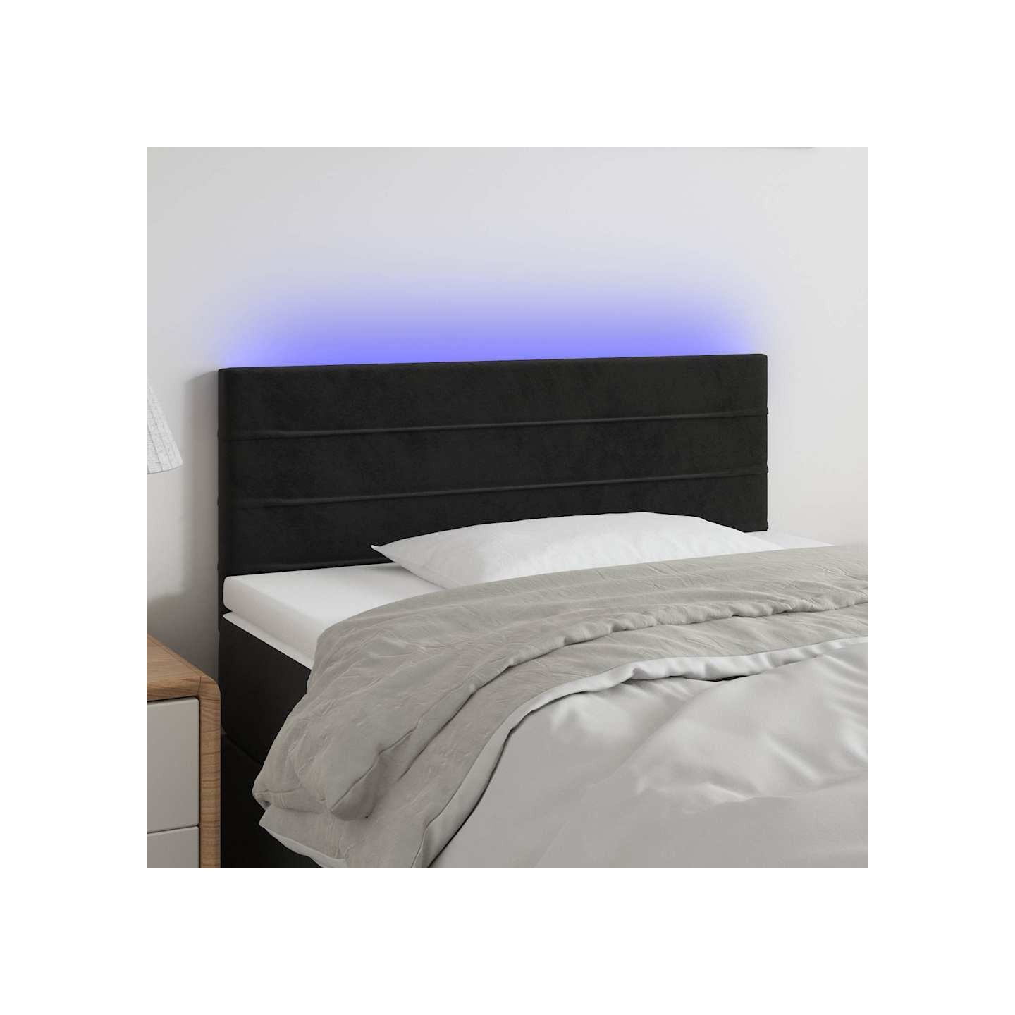 Tête de lit à LED Noir 80x5x78/88 cm Velours