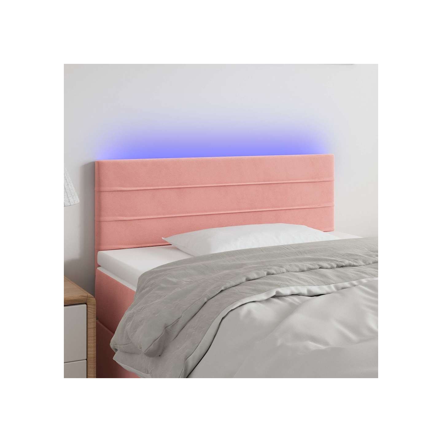 Tête de lit à LED Rose 80x5x78/88 cm Velours