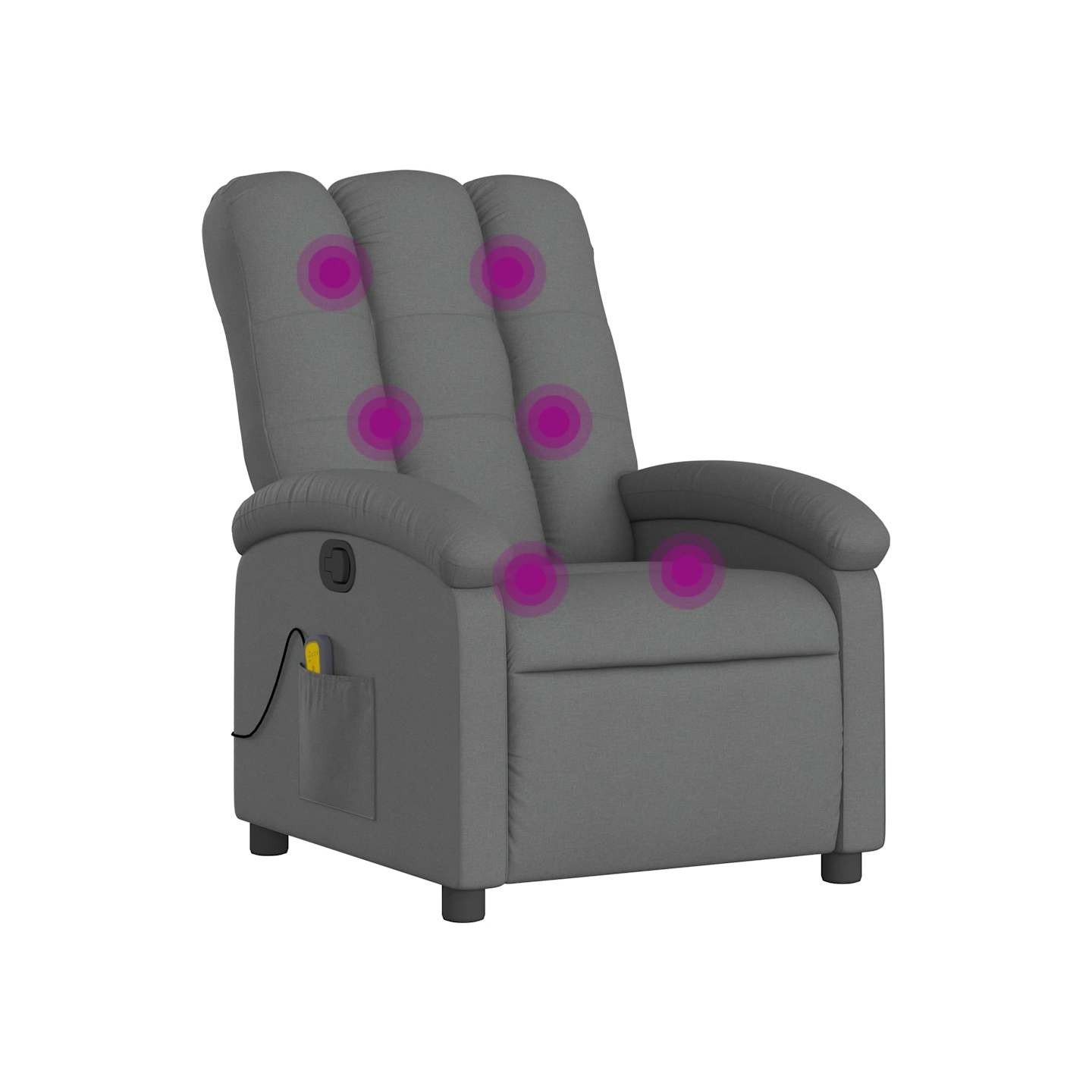 Fauteuil inclinable de massage gris foncé tissu