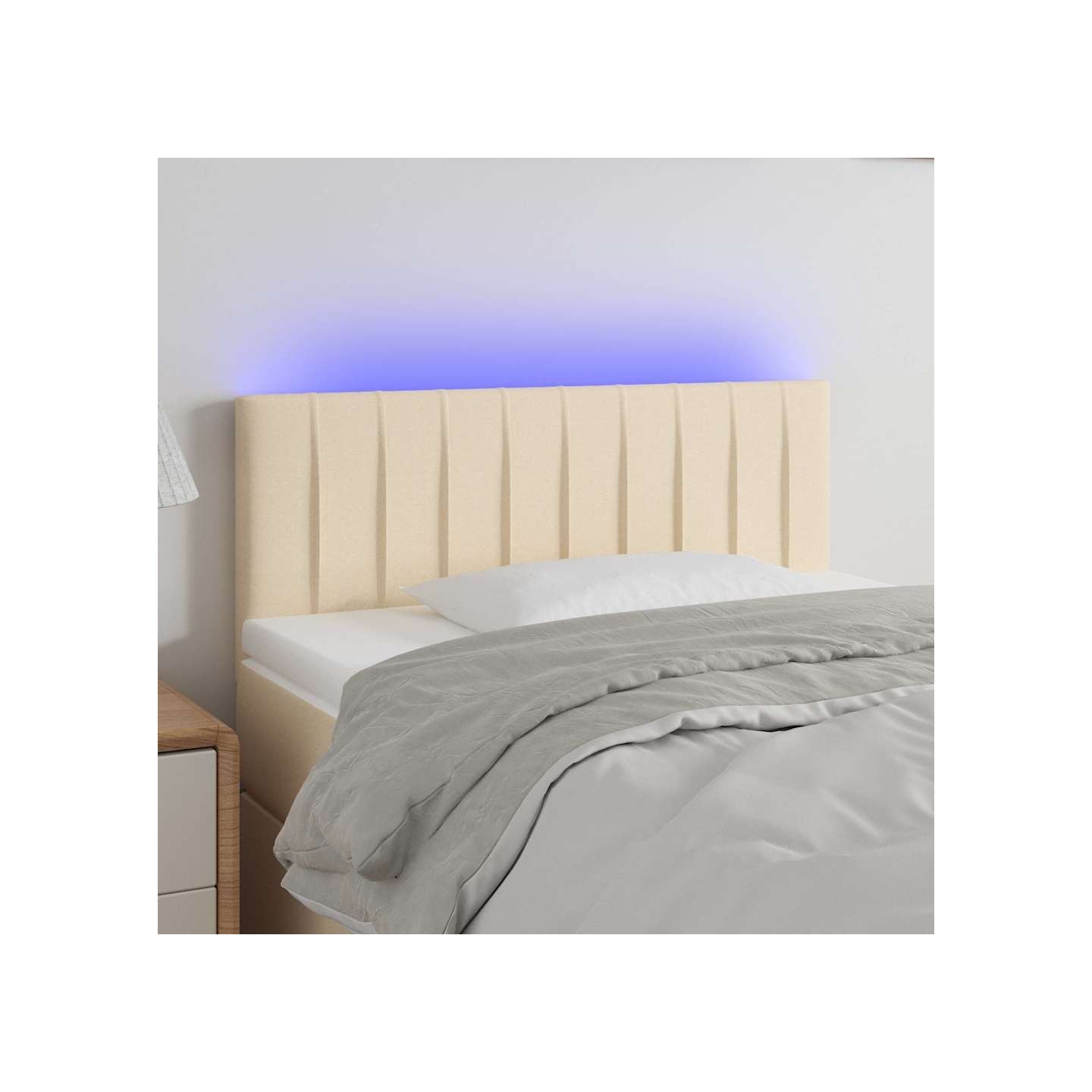 Tête de lit à LED Crème 90x5x78/88 cm Tissu