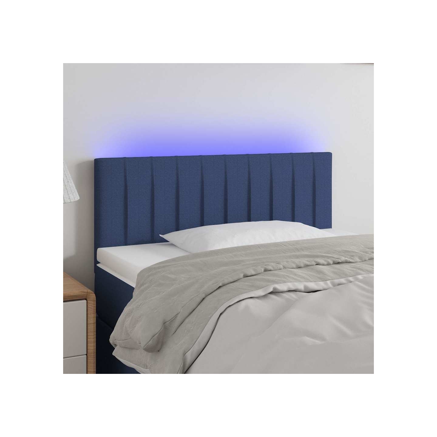 Tête de lit à LED Bleu 90x5x78/88 cm Tissu