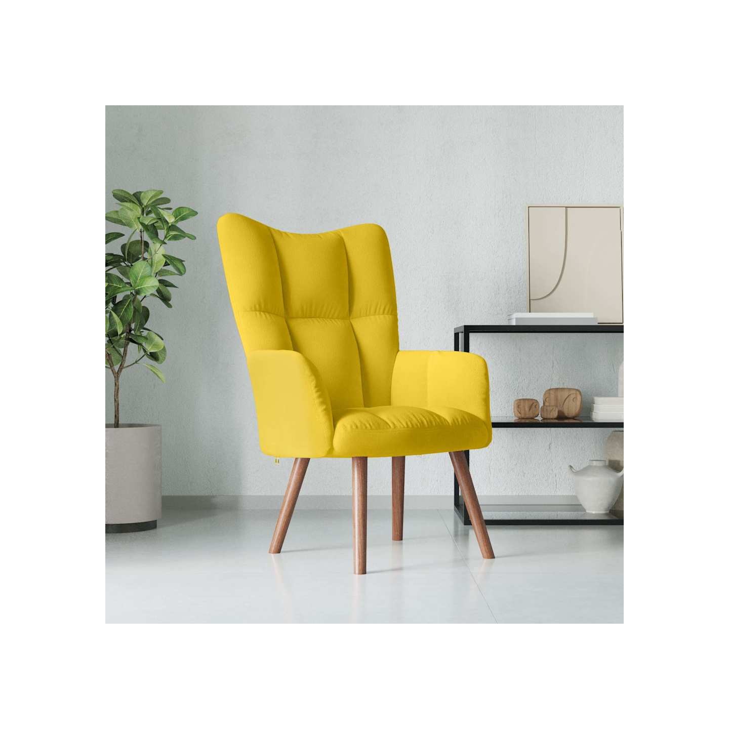 Chaise de relaxation Jaune moutarde Velours