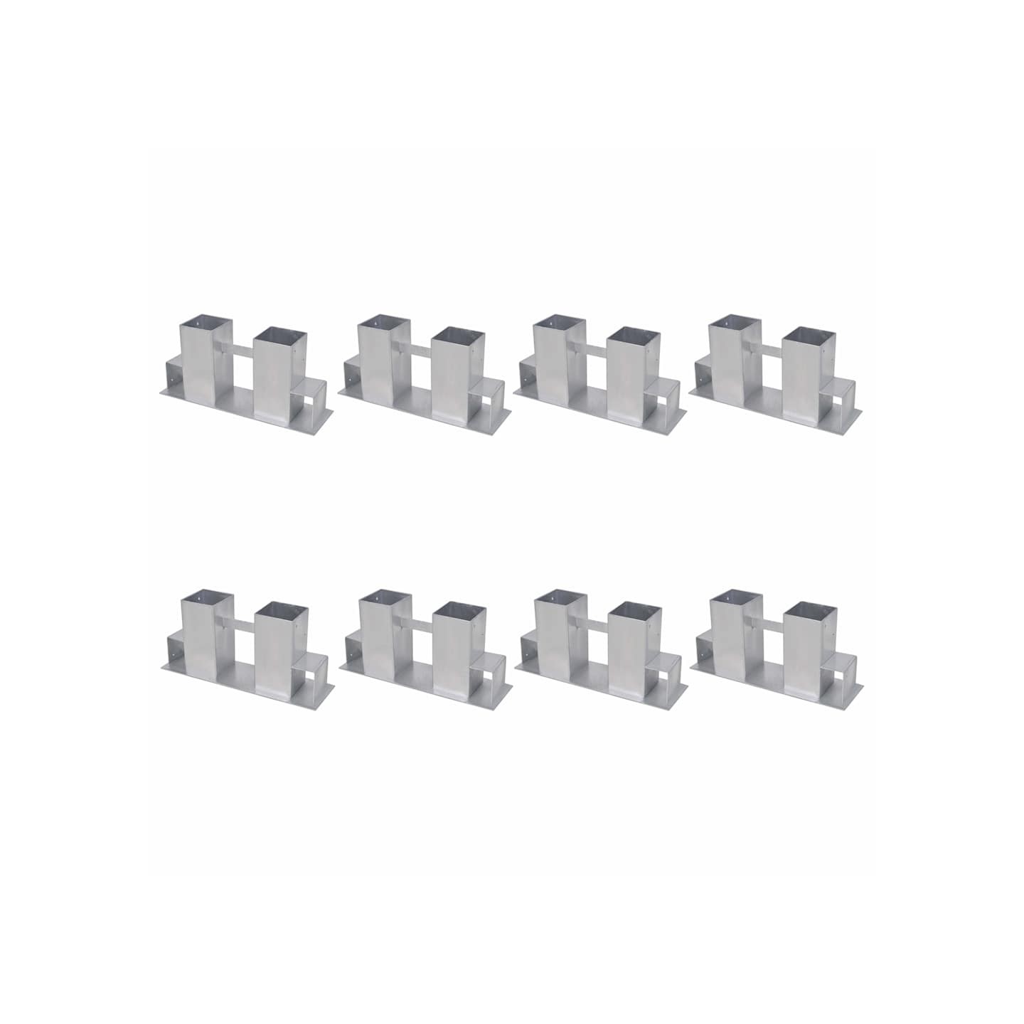 Aide d'empilage du bois de chauffage 8 pcs Acier Argenté