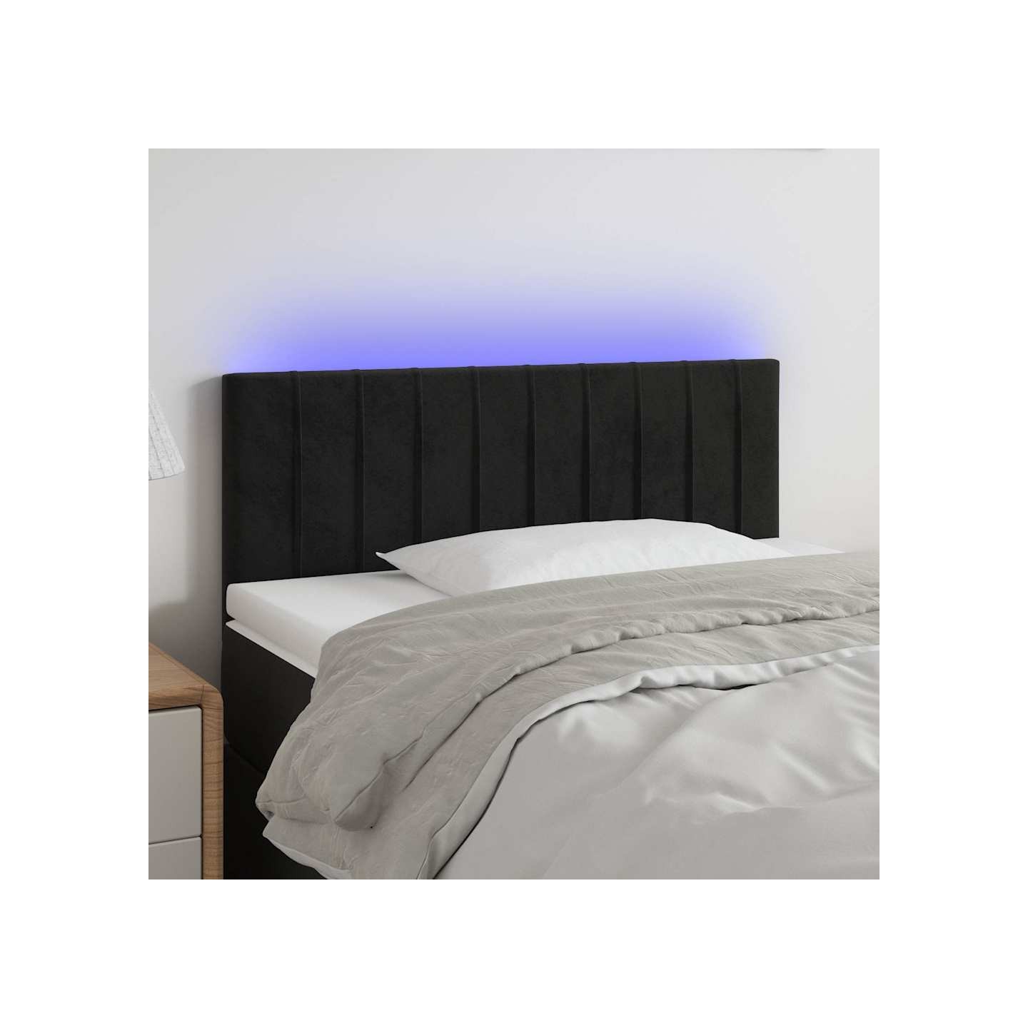 Tête de lit à LED Noir 90x5x78/88 cm Velours