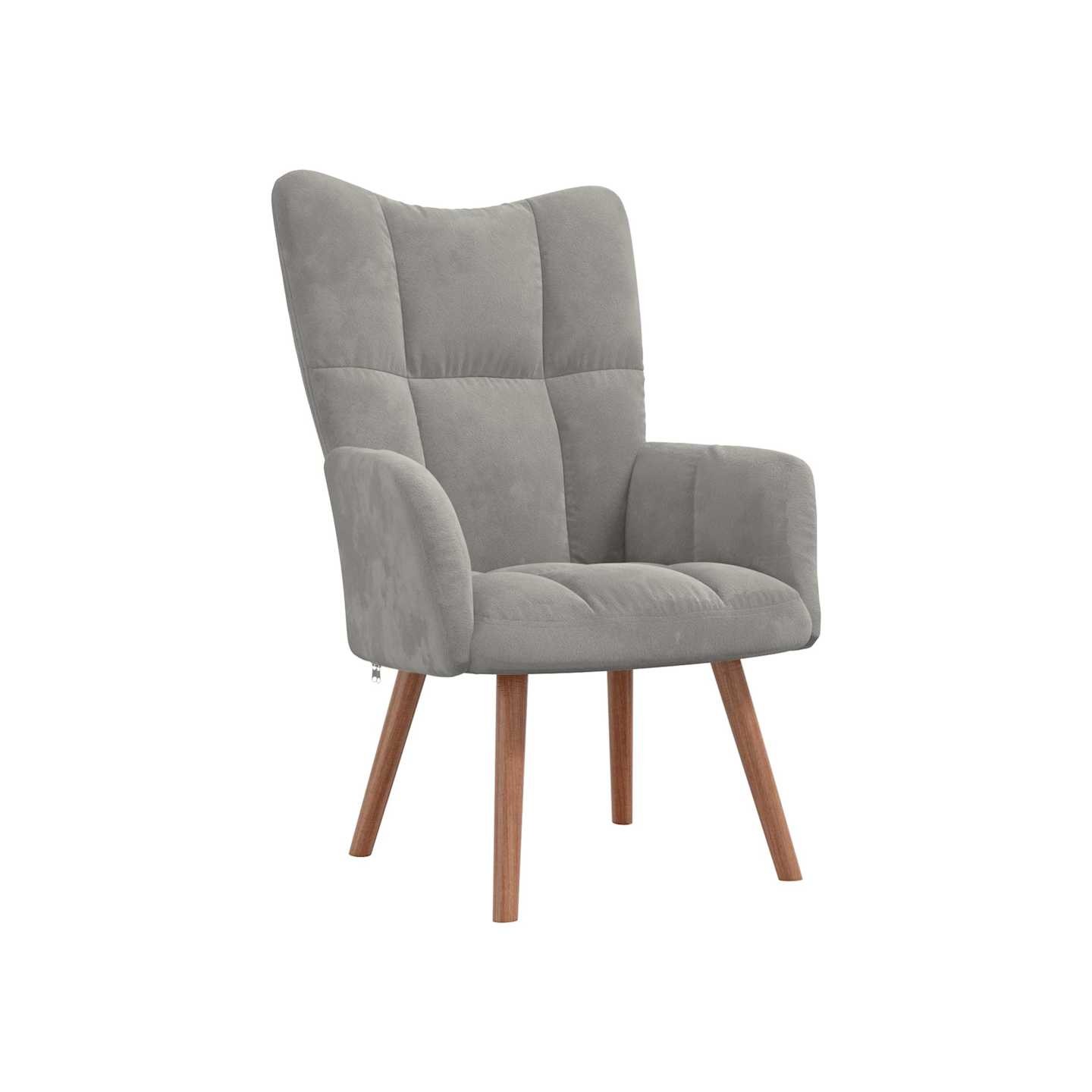 Chaise de relaxation Gris clair Velours