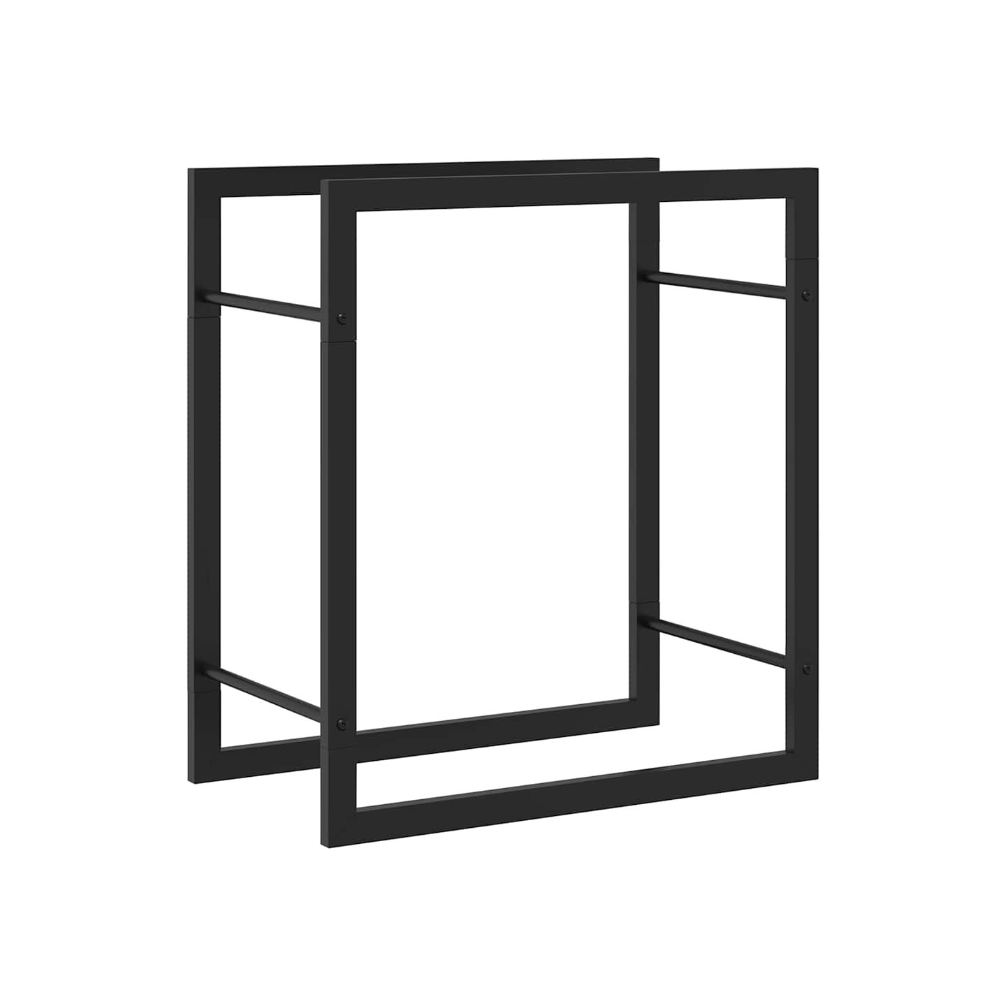 Portant de bois de chauffage Noir mat 50x28x56 cm Acier