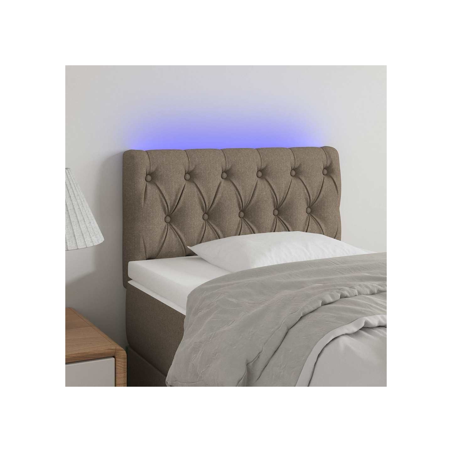 Tête de lit à LED Taupe 80x7x78/88 cm Tissu