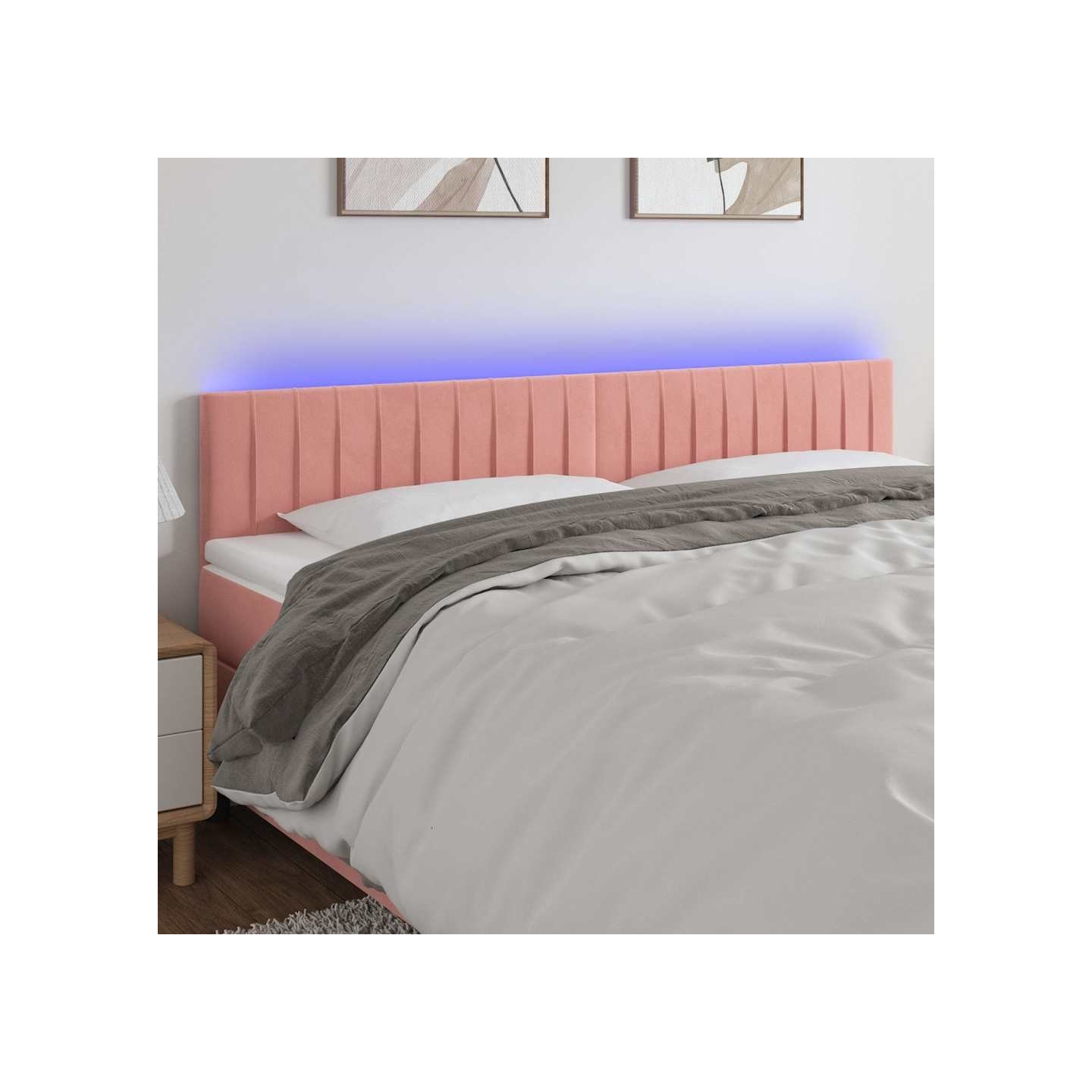 Tête de lit à LED Rose 160x5x78/88 cm Velours