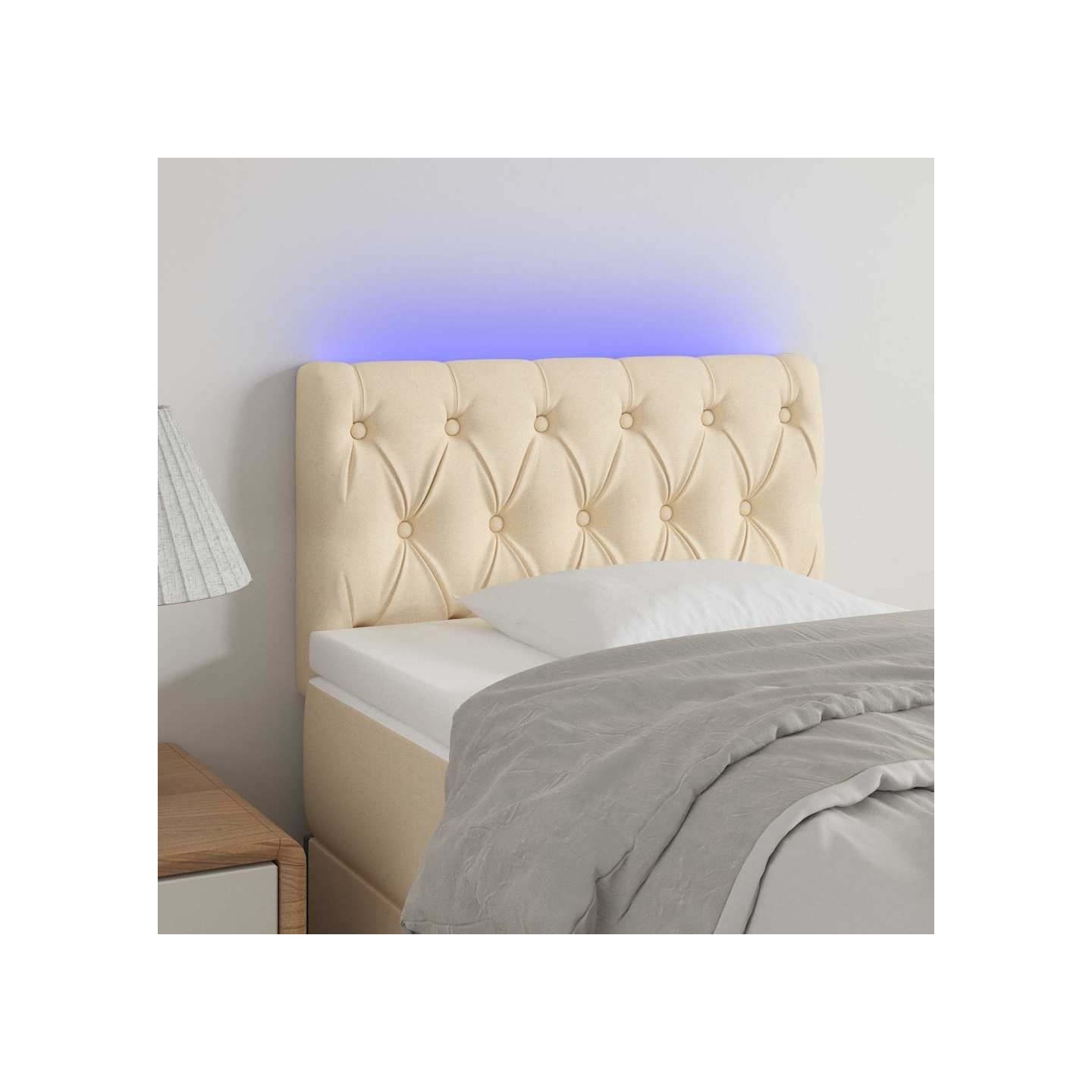 Tête de lit à LED Crème 80x7x78/88 cm Tissu