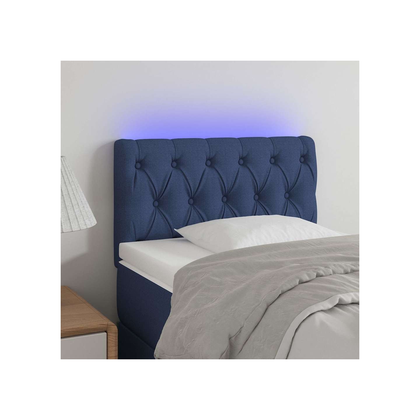 Tête de lit à LED Bleu 80x7x78/88 cm Tissu
