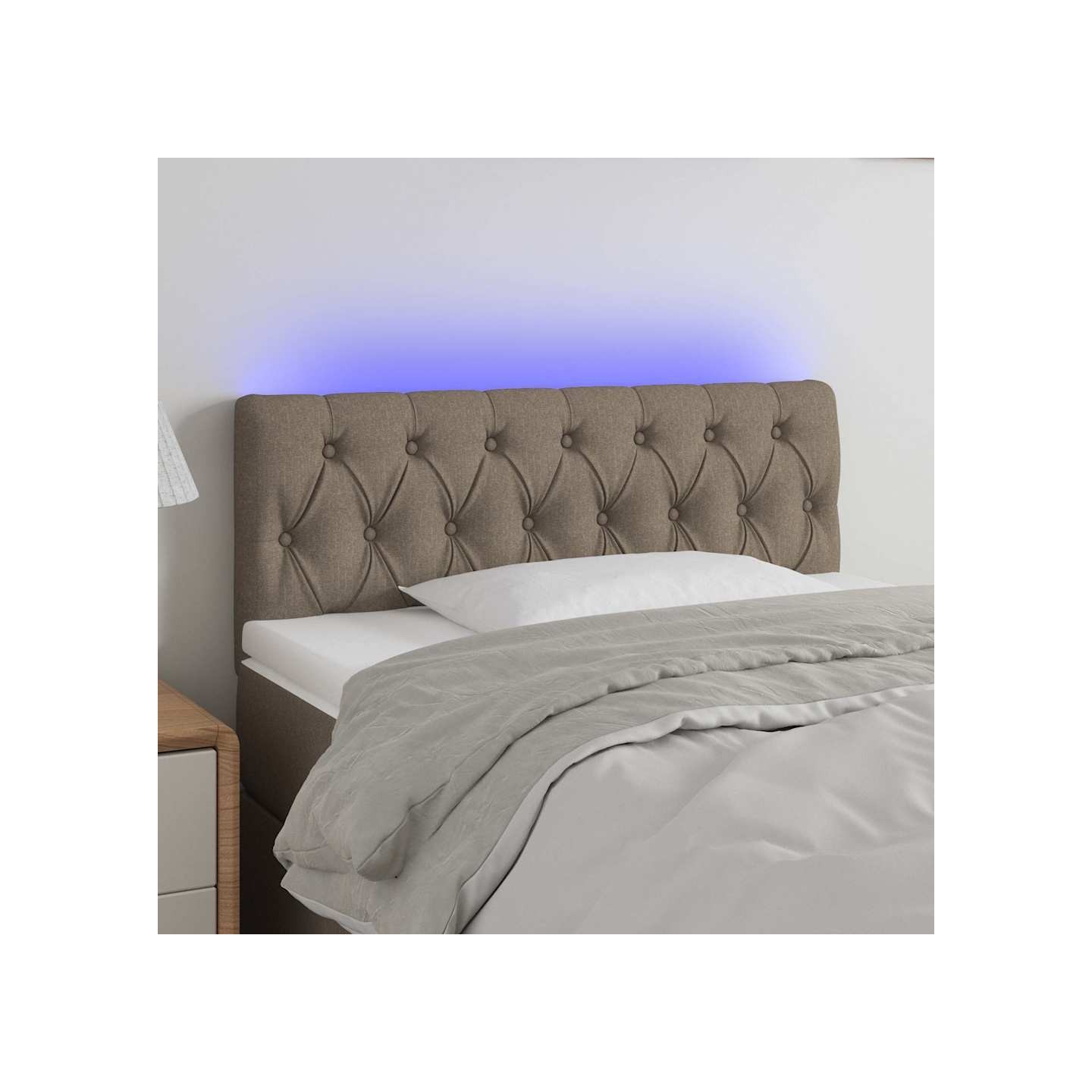 Tête de lit à LED Taupe 90x7x78/88 cm Tissu