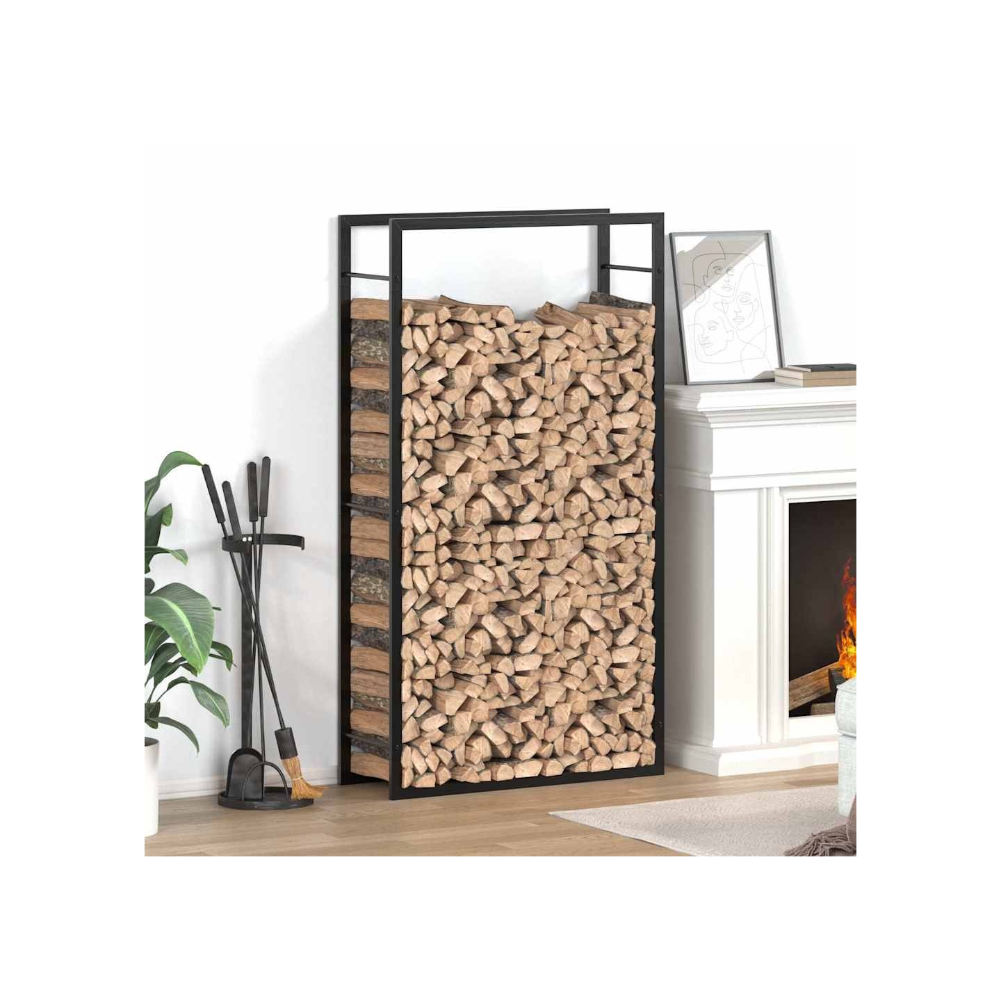 Étagère à bois de chauffage Noir mat 80 x 28 x 154 cm Acier