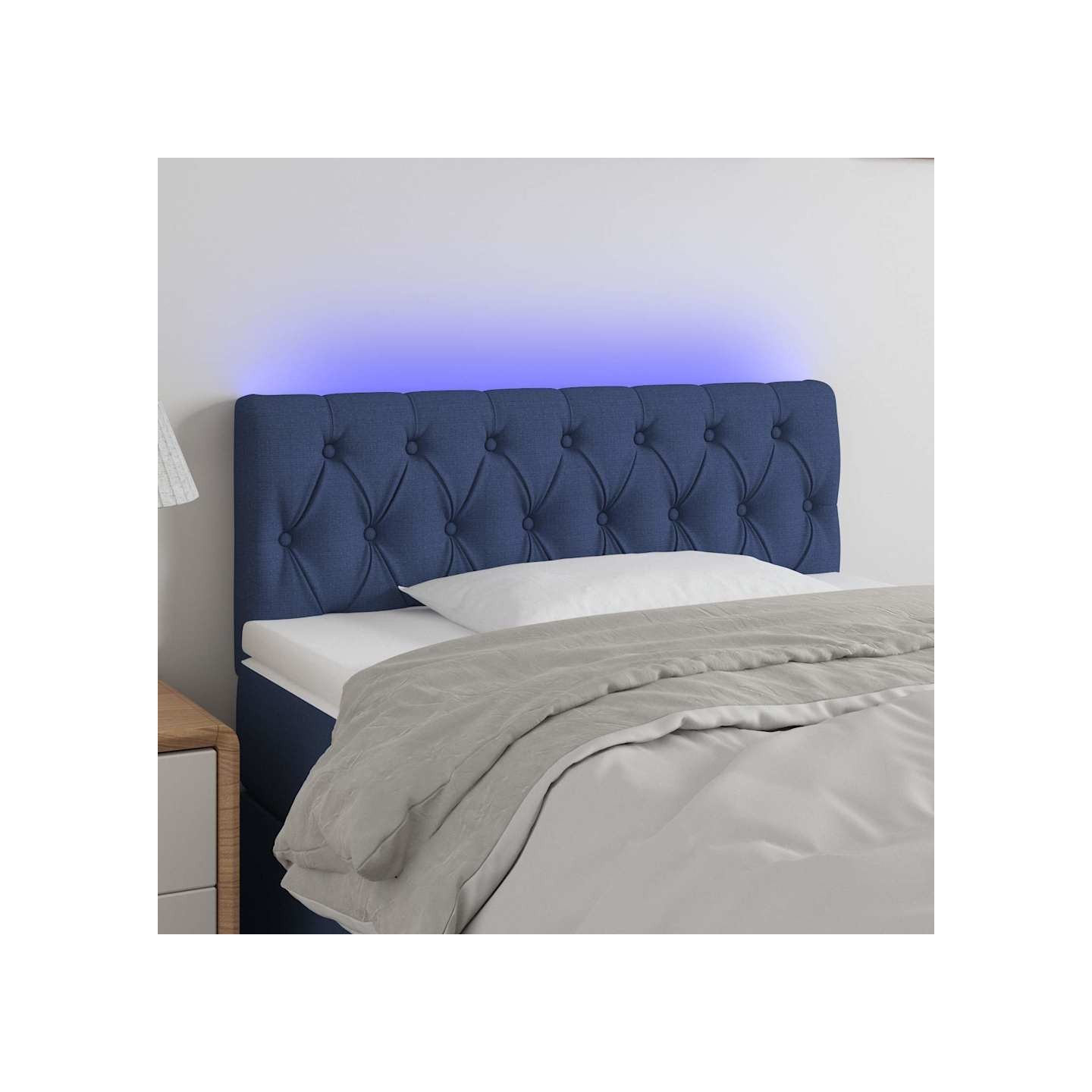 Tête de lit à LED Bleu 90x7x78/88 cm Tissu
