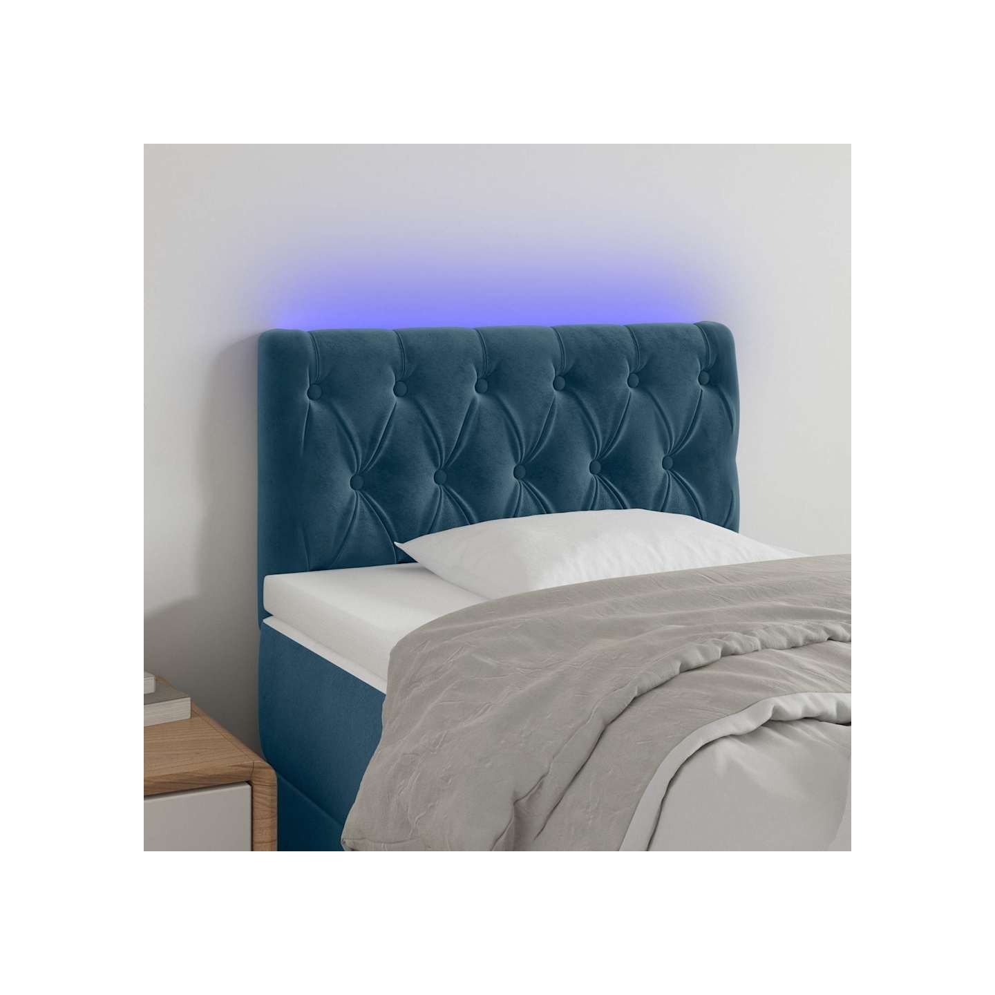Tête de lit à LED Bleu foncé 80x7x78/88 cm Velours