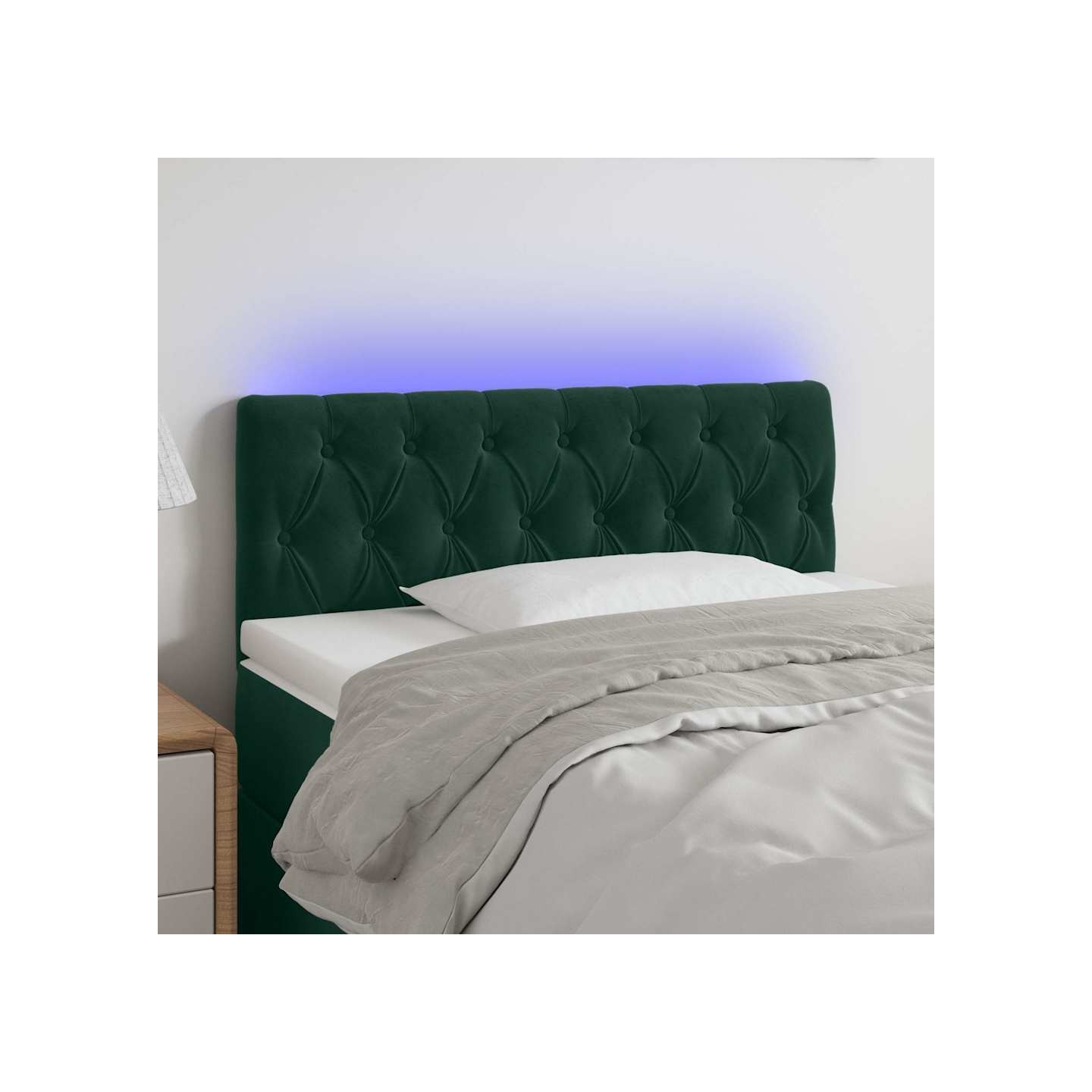 Tête de lit à LED Vert foncé 90x7x78/88 cm Velours