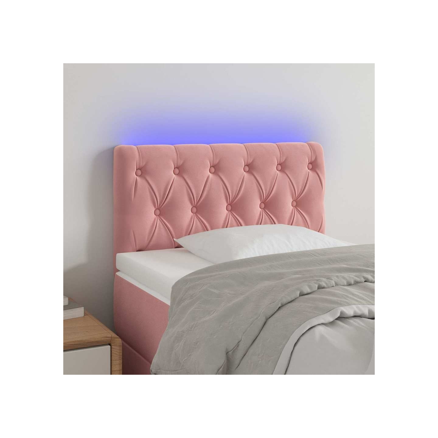 Tête de lit à LED Rose 80x7x78/88 cm Velours