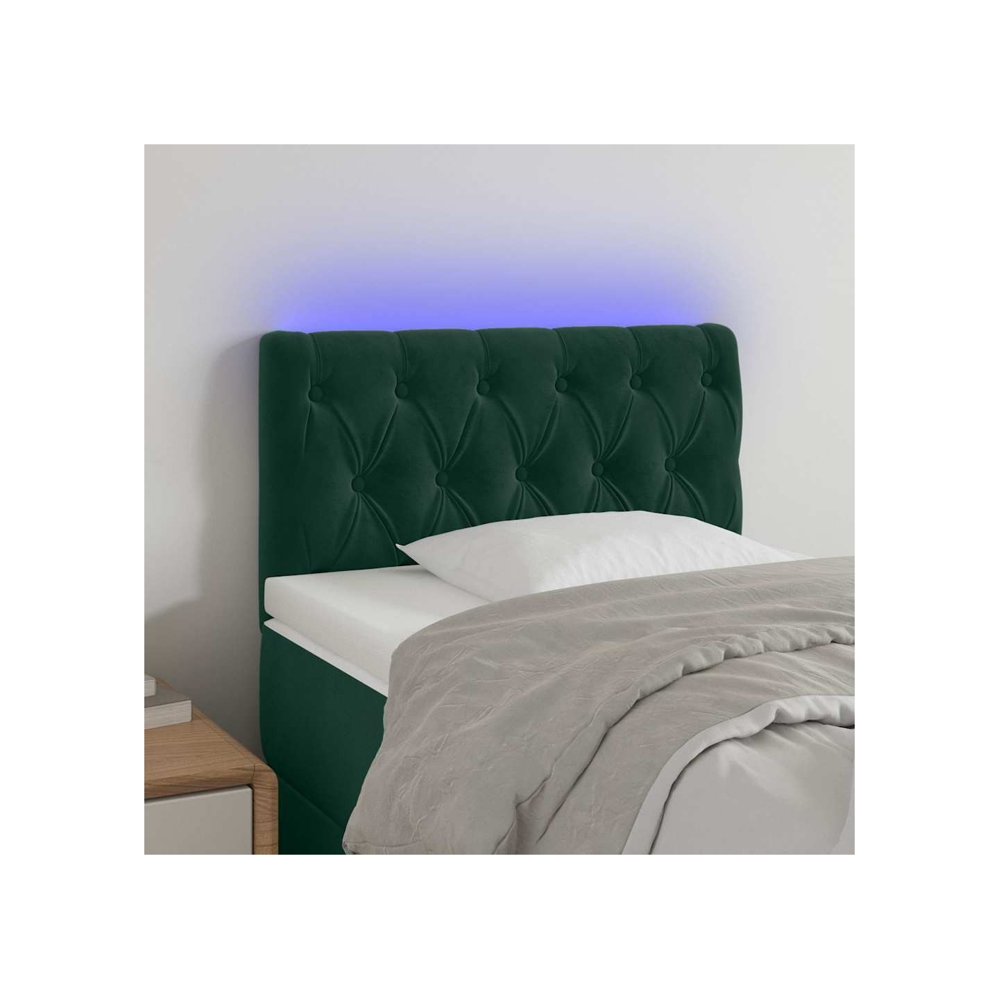 Tête de lit à LED Vert foncé 80x7x78/88 cm Velours