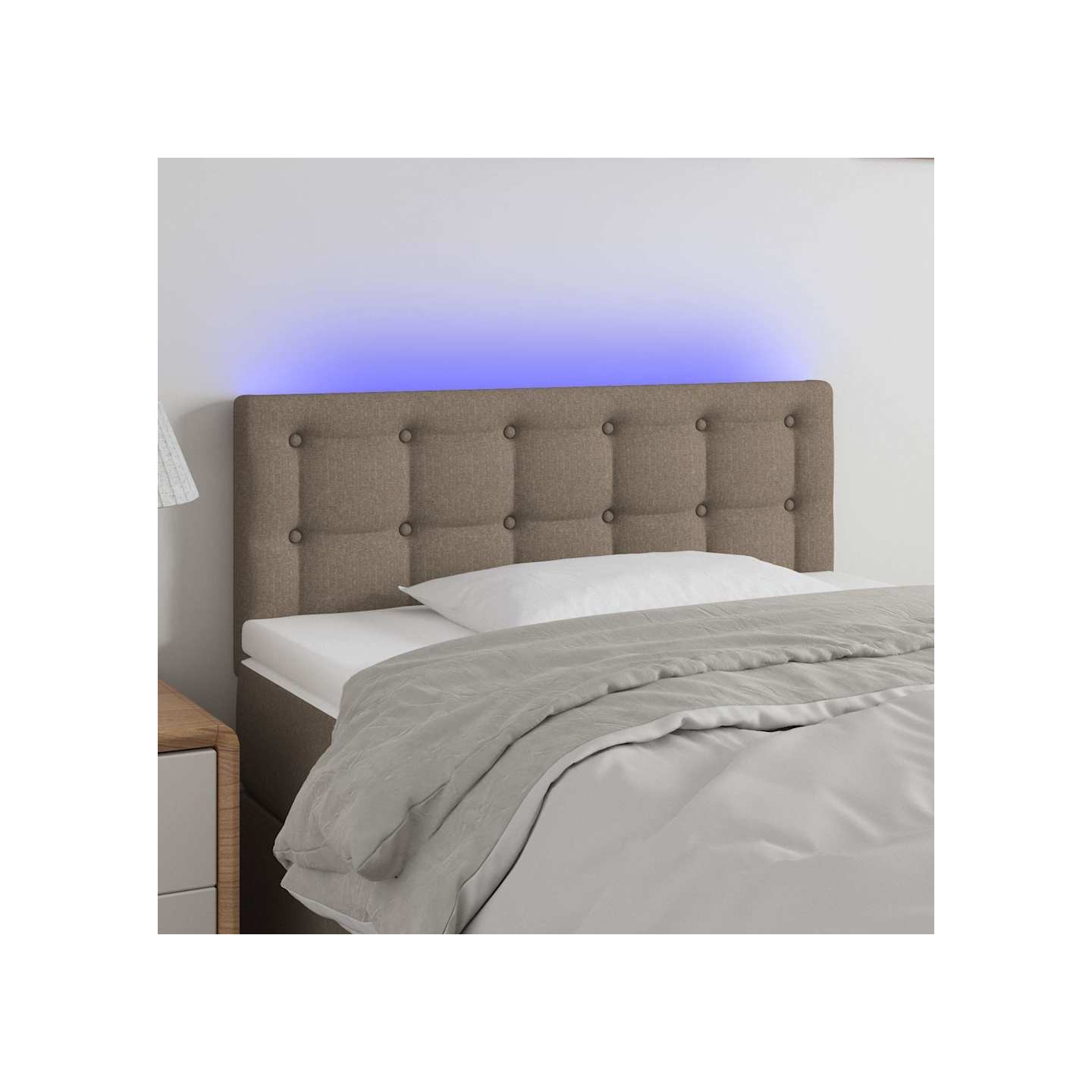 Tête de lit à LED Taupe 80x5x78/88 cm Tissu