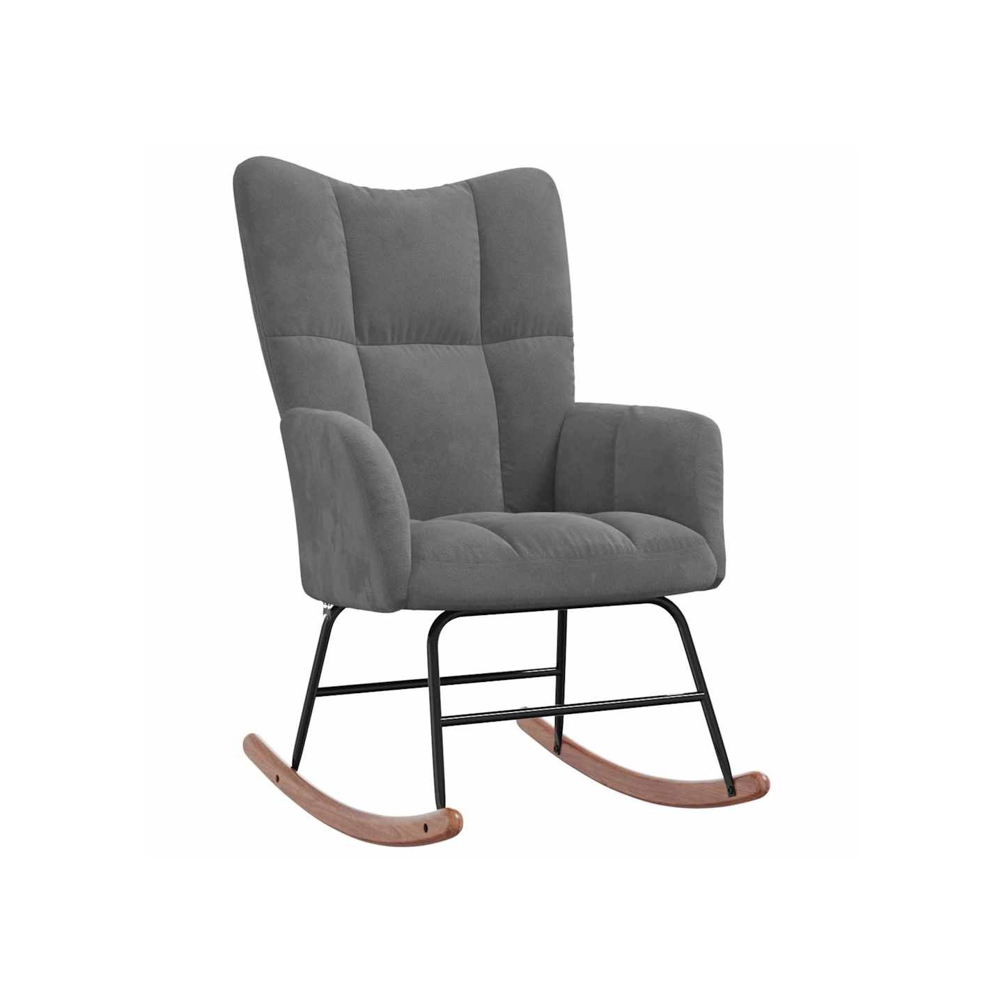 Chaise à bascule Gris foncé Velours