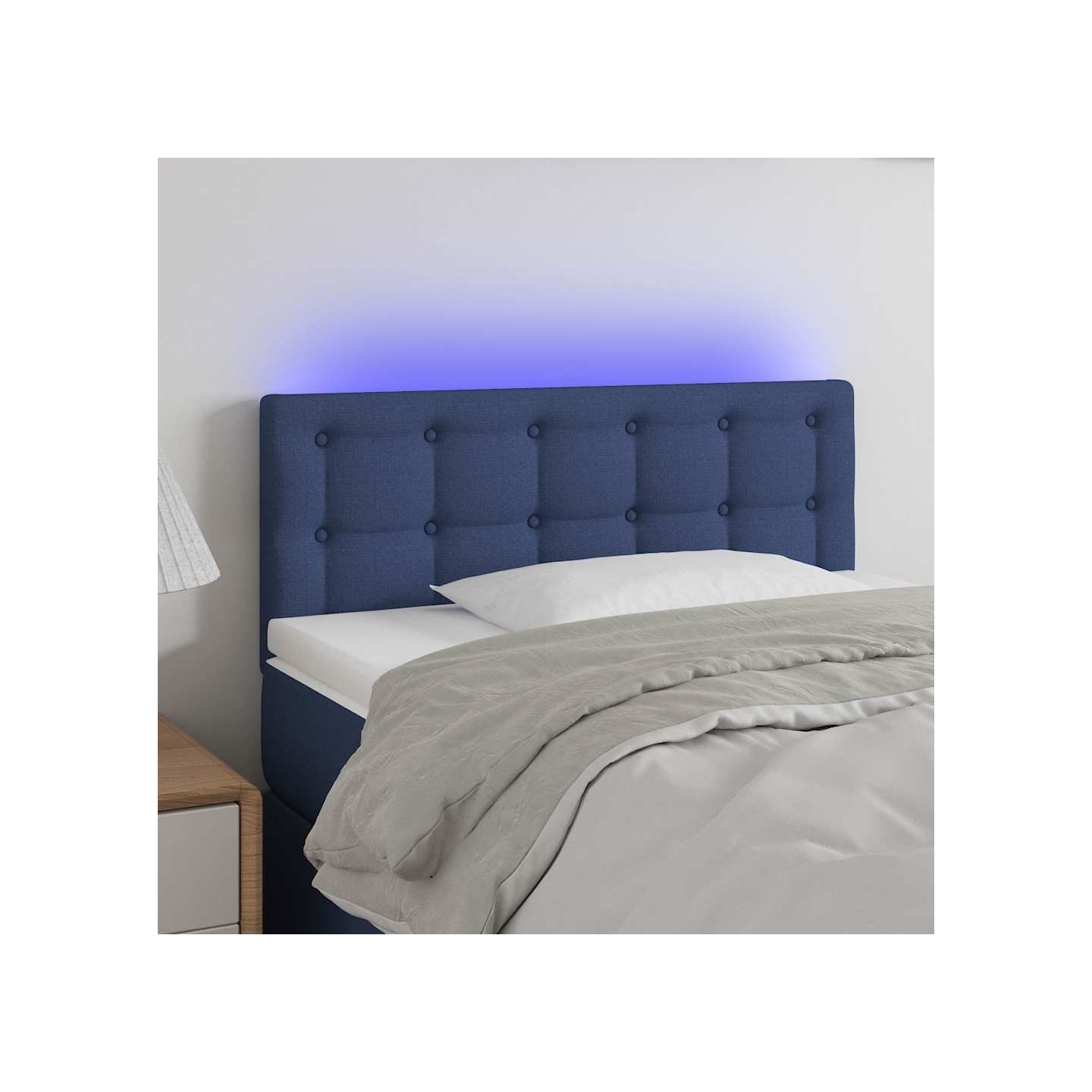 Tête de lit à LED Bleu 80x5x78/88 cm Tissu