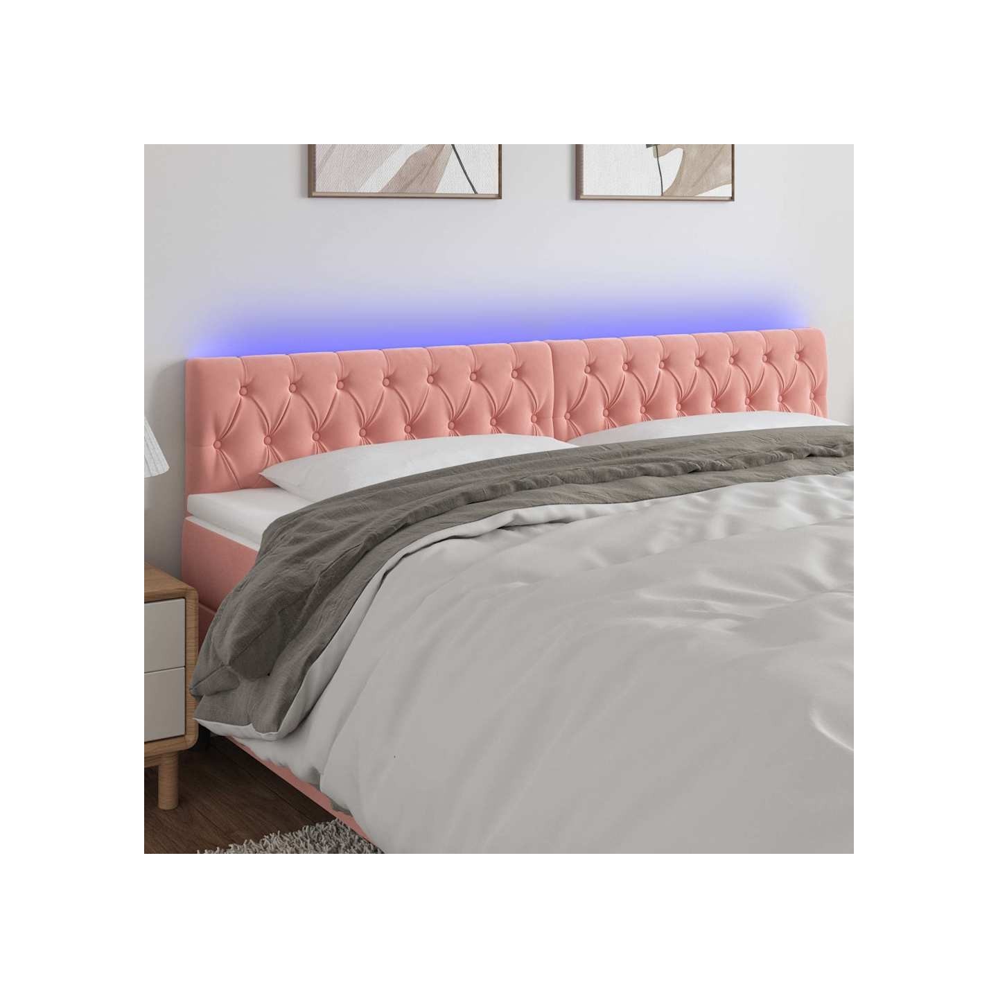 Tête de lit à LED Rose 180x7x78/88 cm Velours