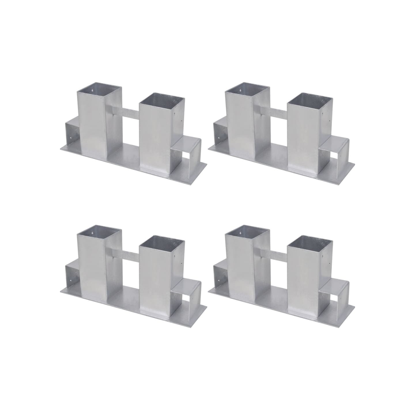 Aides à empiler le bois de chauffage 4 pcs acier argenté
