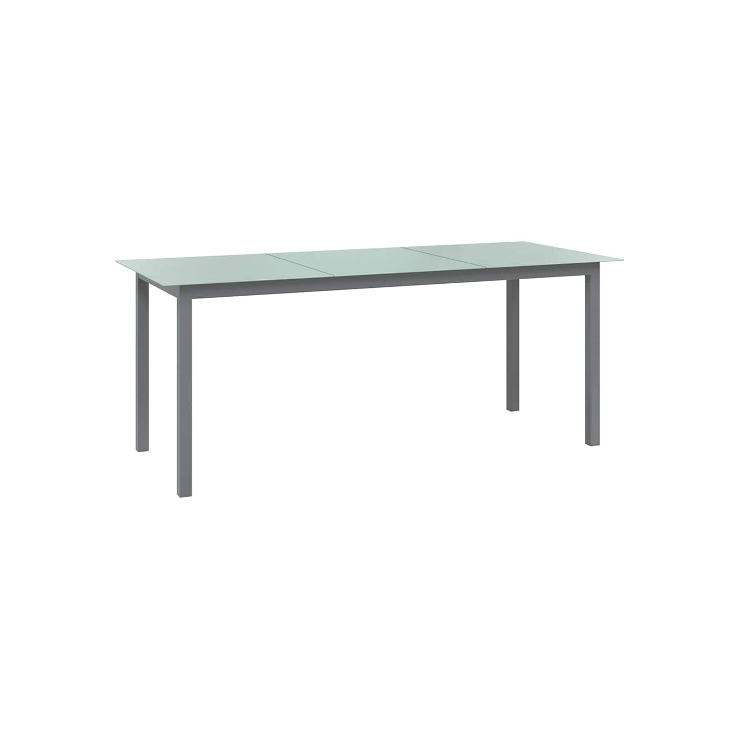 Table de jardin Gris clair 190x90x74 cm Aluminium et verre