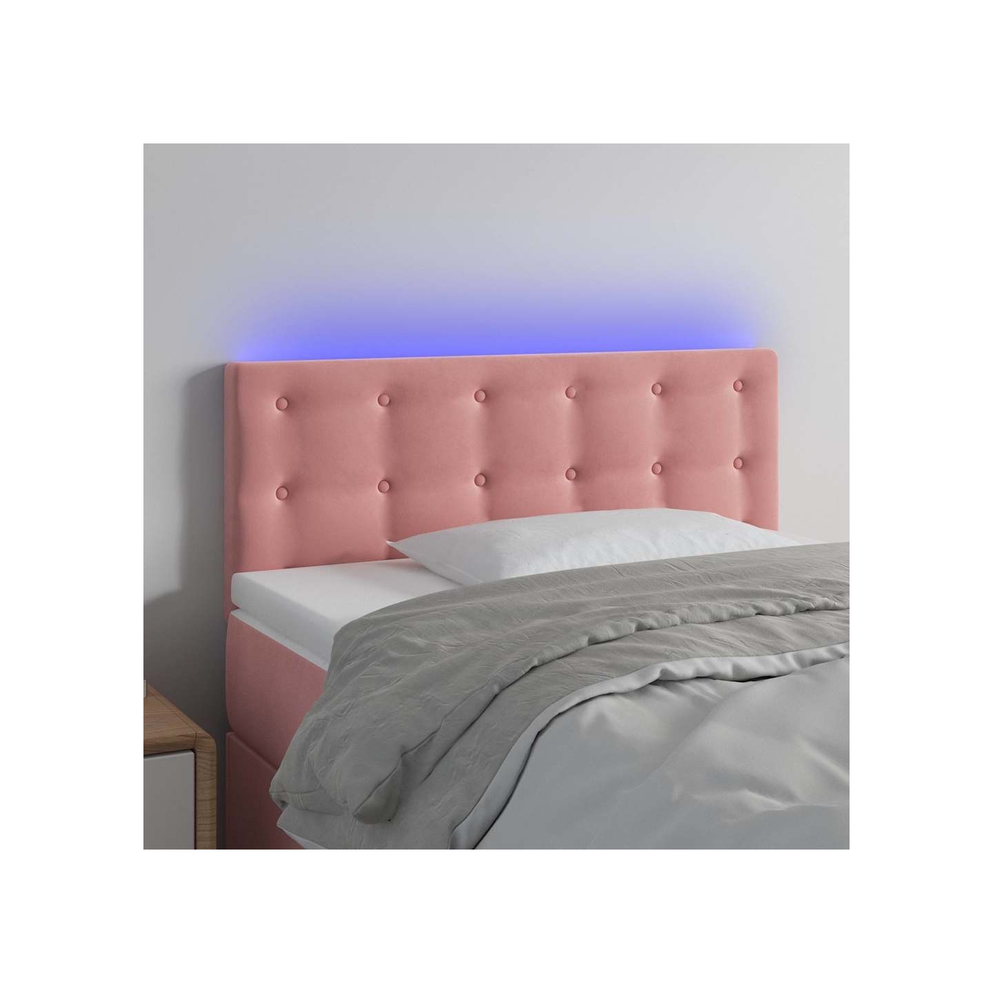 Tête de lit à LED Rose 80x5x78/88 cm Velours