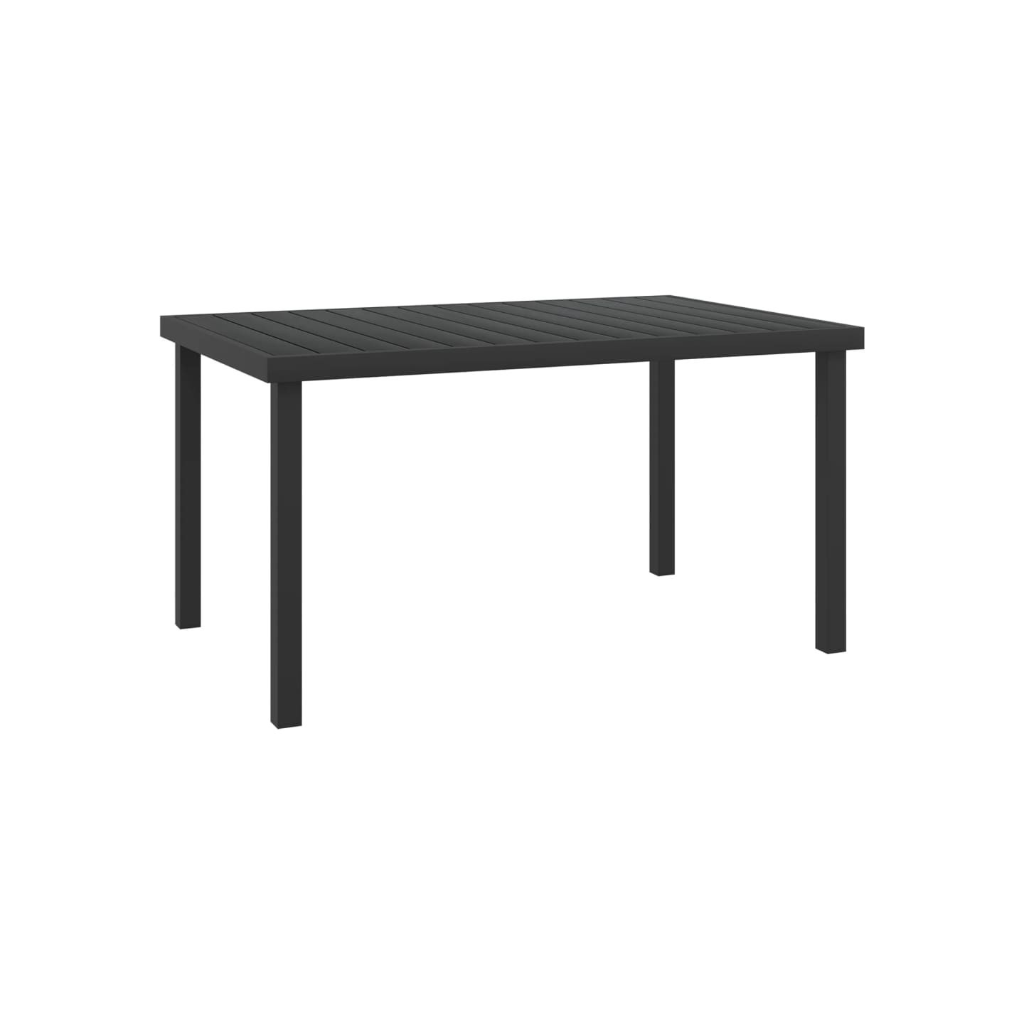Table de jardin noire 140x90x74 cm aluminium et WPC