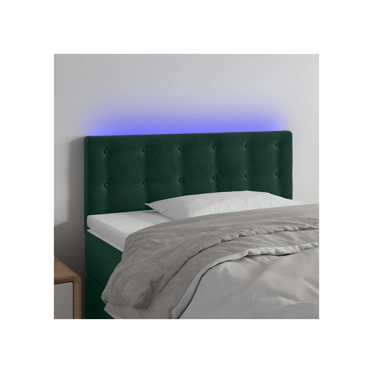 Tête de lit à LED Vert foncé 80x5x78/88 cm Velours