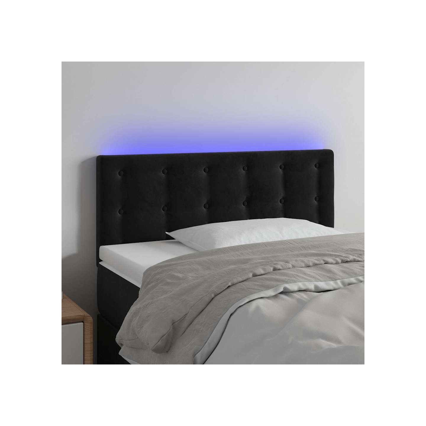 Tête de lit à LED Noir 90x5x78/88 cm Velours