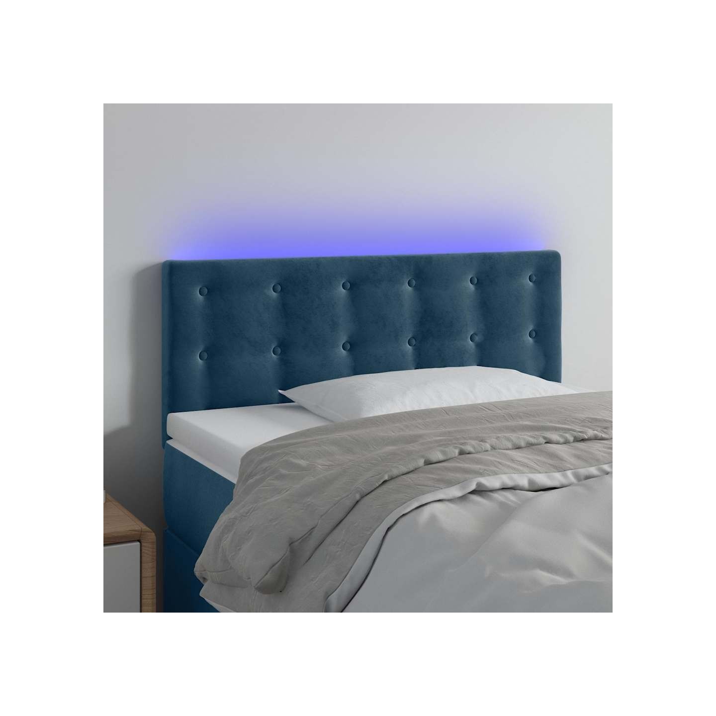 Tête de lit à LED Bleu foncé 80x5x78/88 cm Velours