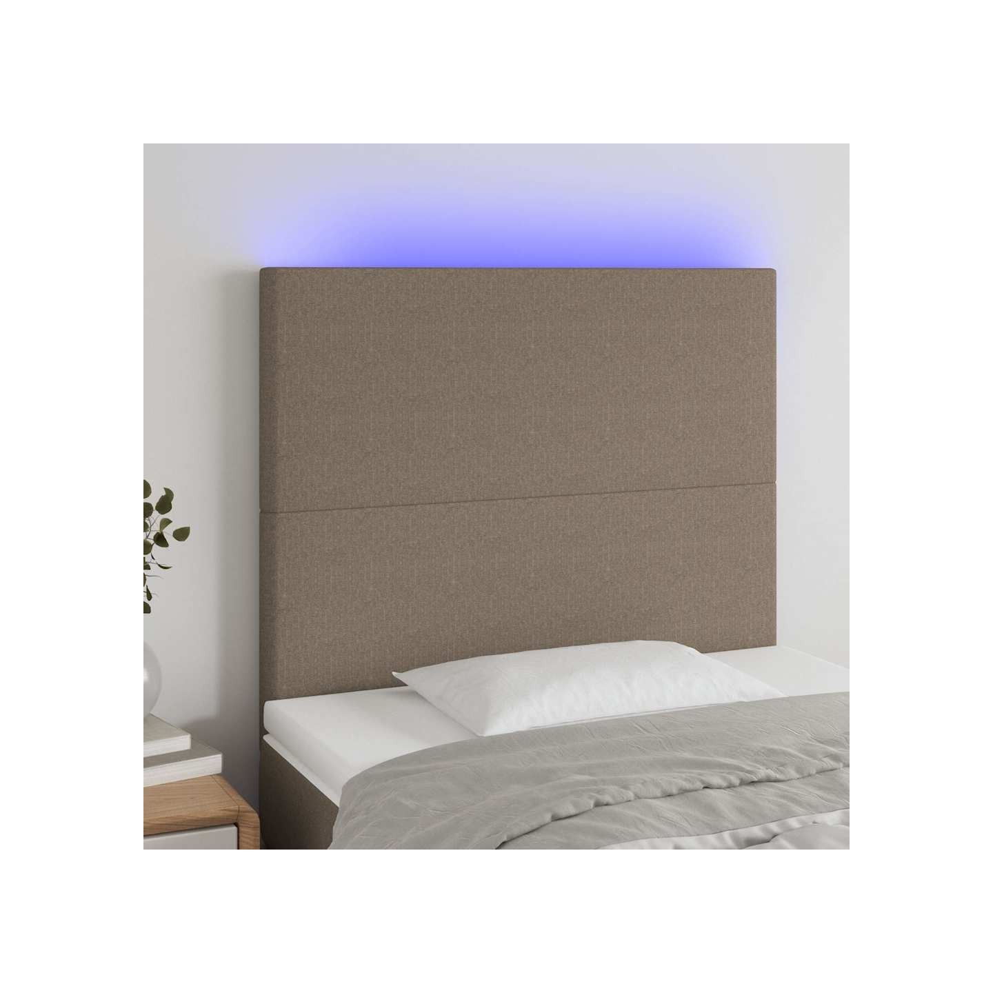 Tête de lit à LED Taupe 80x5x118/128 cm Tissu
