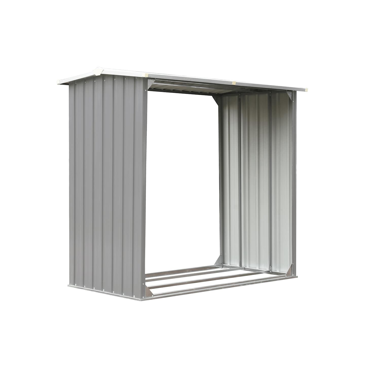Abri de stockage de bois Acier galvanisé 172x91x154 cm Gris