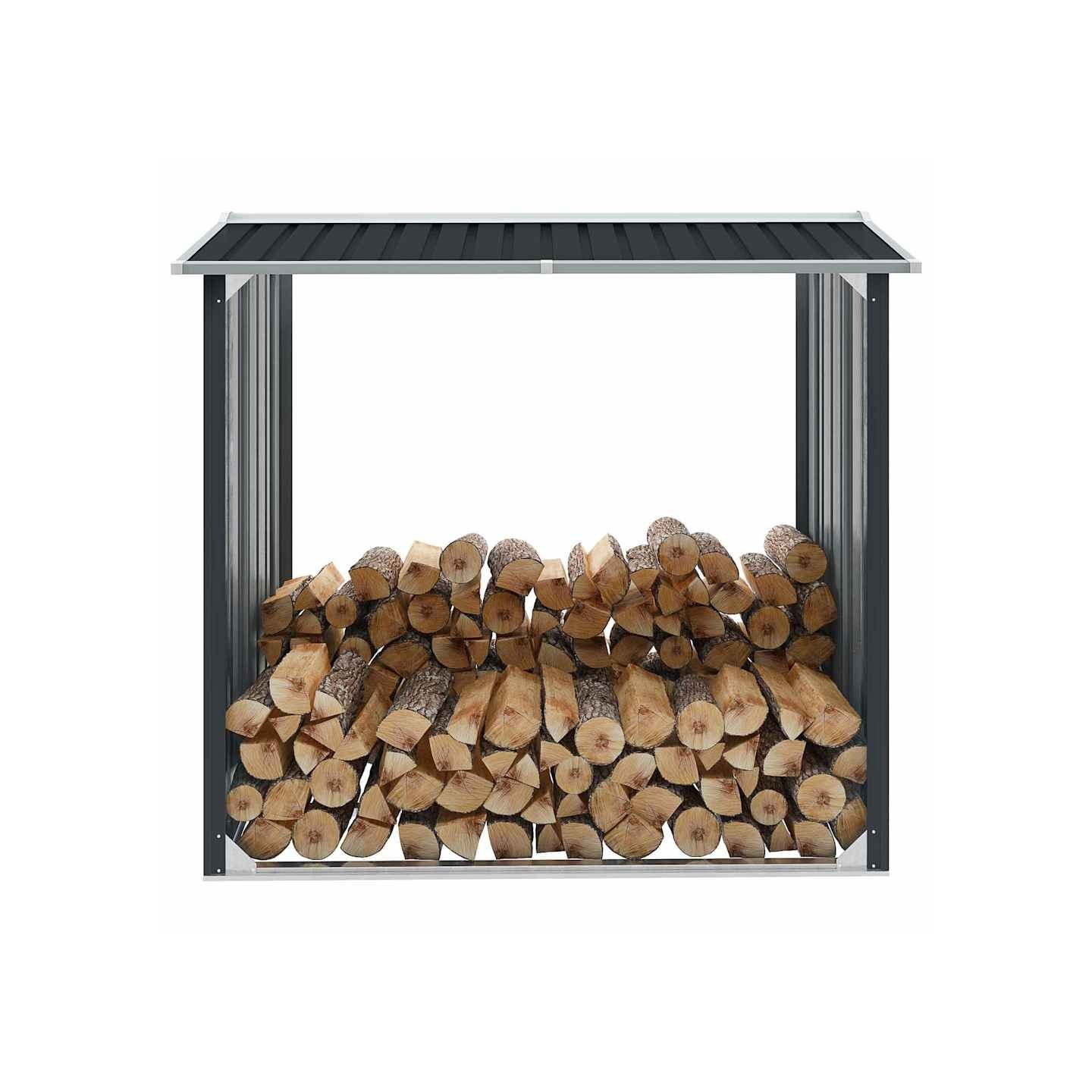 Abri de stockage à bois Acier galvanisé 172x91x154cm Anthracite