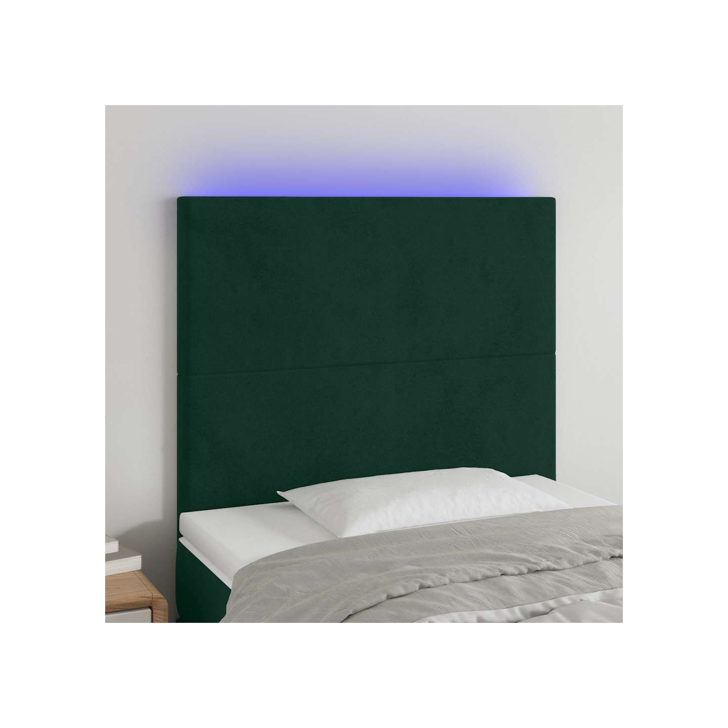 Tête de lit à LED Vert foncé 90x5x118/128 cm Velours