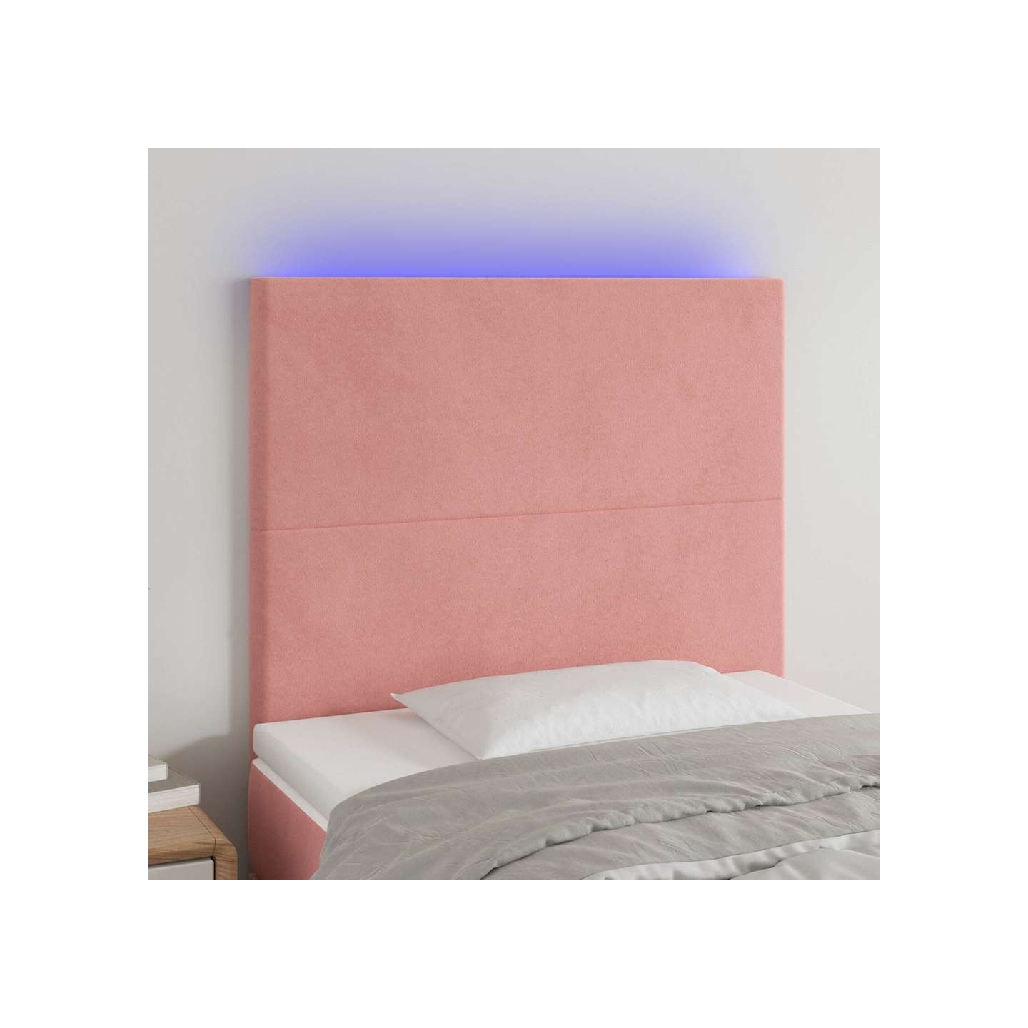 Tête de lit à LED Rose 90x5x118/128 cm Velours
