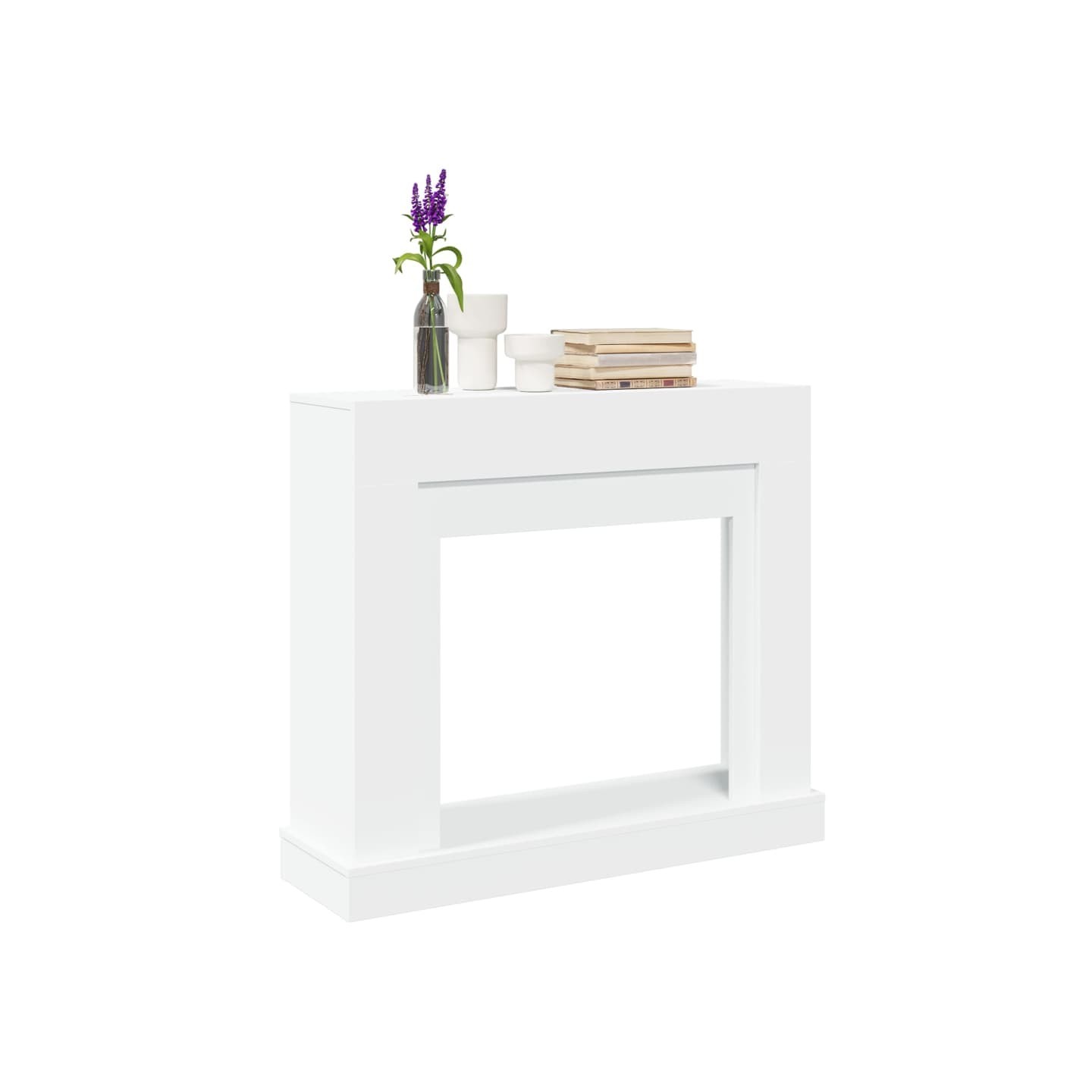 Cadre de cheminée blanc 100x30x87,5 cm bois d'ingénierie