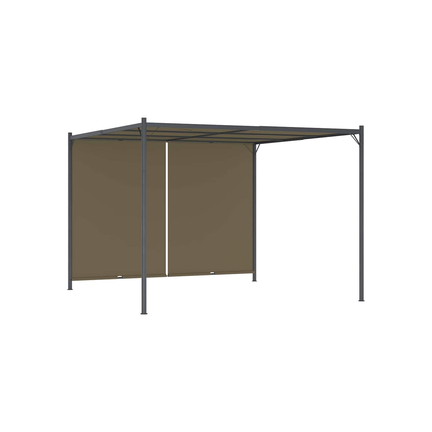 Pergola de jardin avec auvent rétractable 3x3 m Taupe 180 g/m²