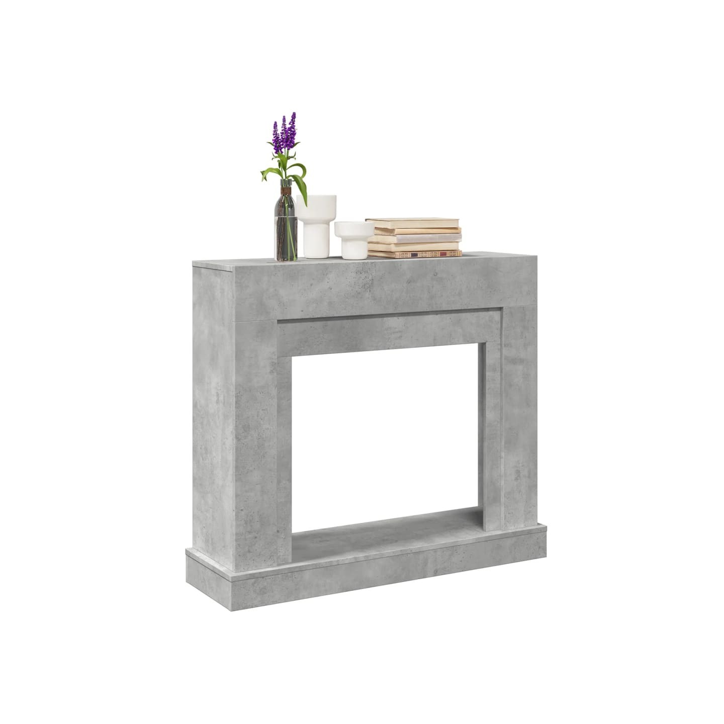 Cadre de cheminée gris béton 100x30x87,5 cm bois d'ingénierie