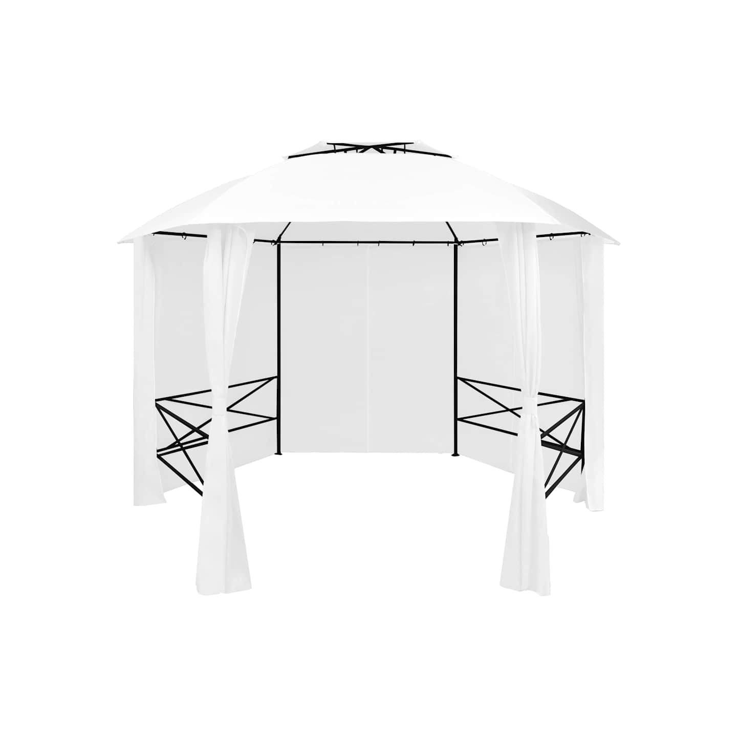 Chapiteau de jardin avec rideaux 360x312x265 cm Blanc 180 g/m²